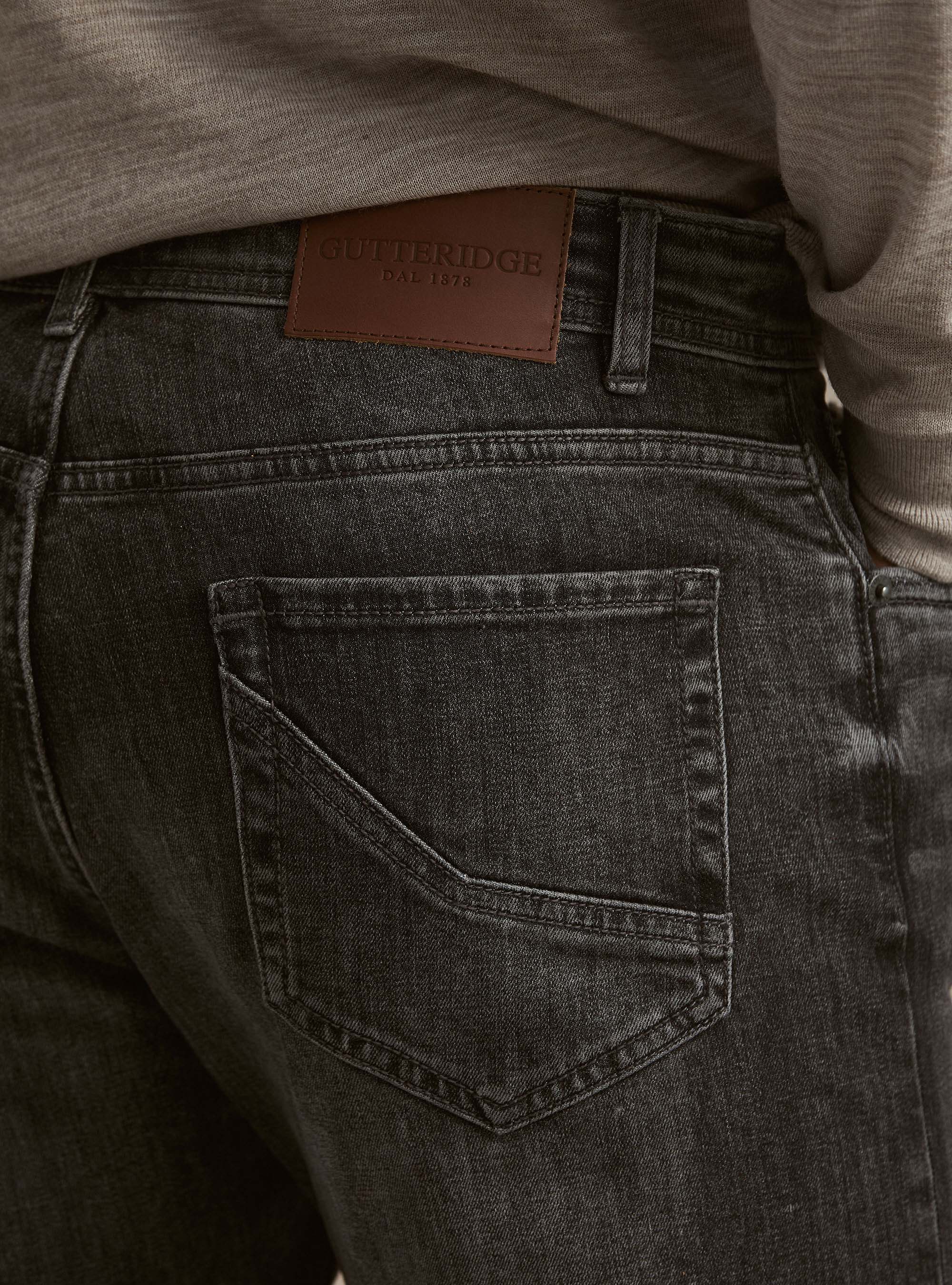Stretch-Baumwoll-Denim, NERO 0100C