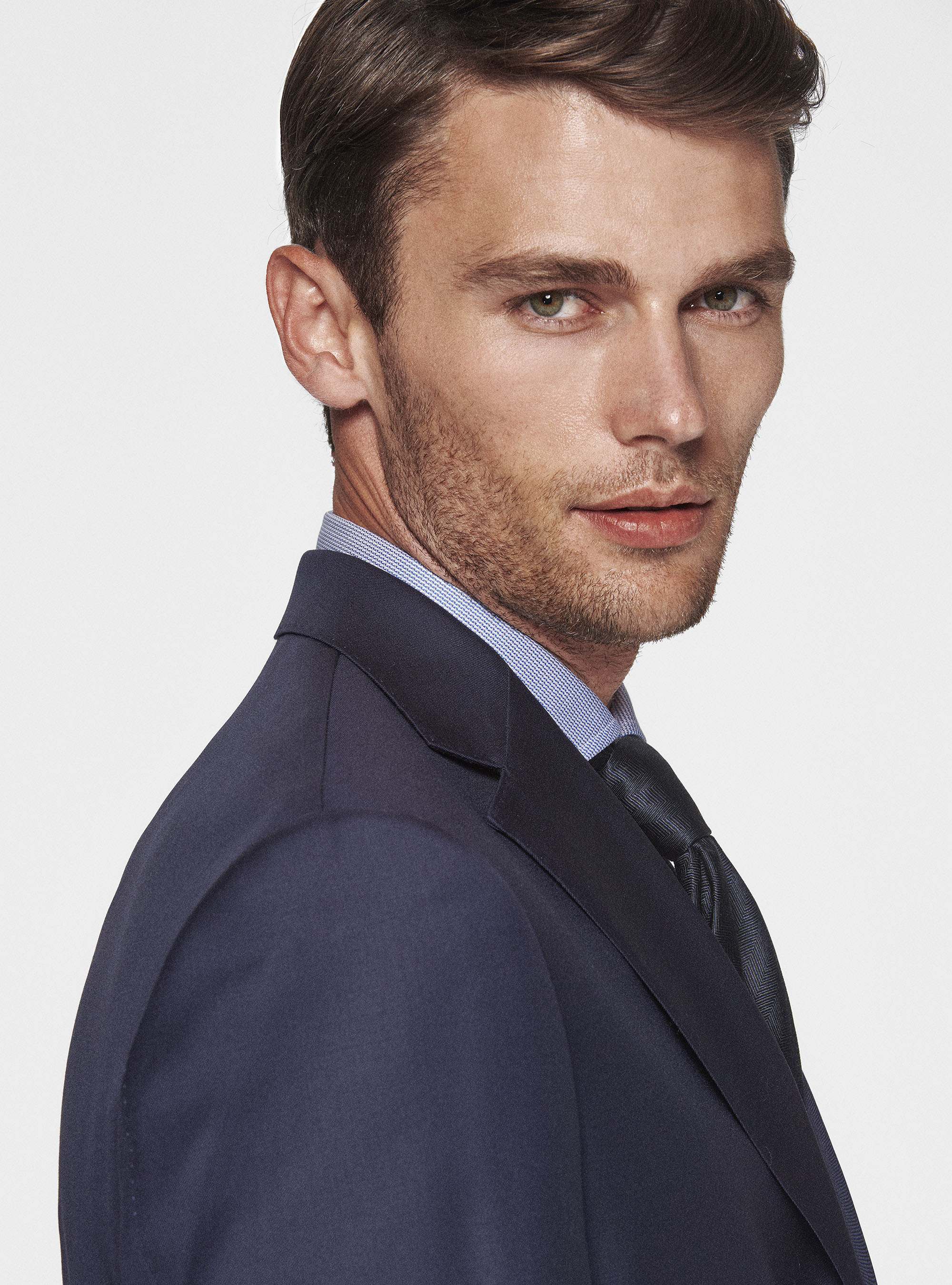 Drop 4 suit blazer in pure wool Vitale Barberis Canonico, NAVY BLUE