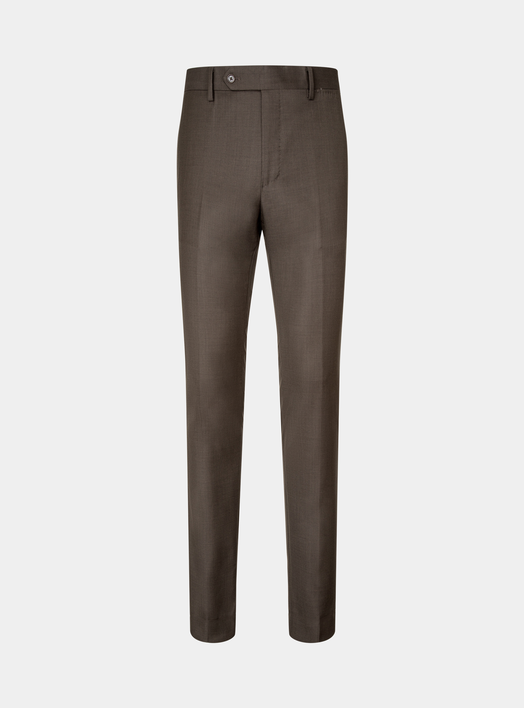 Pantaloni occhio di pernice in pura lana, MARRONE