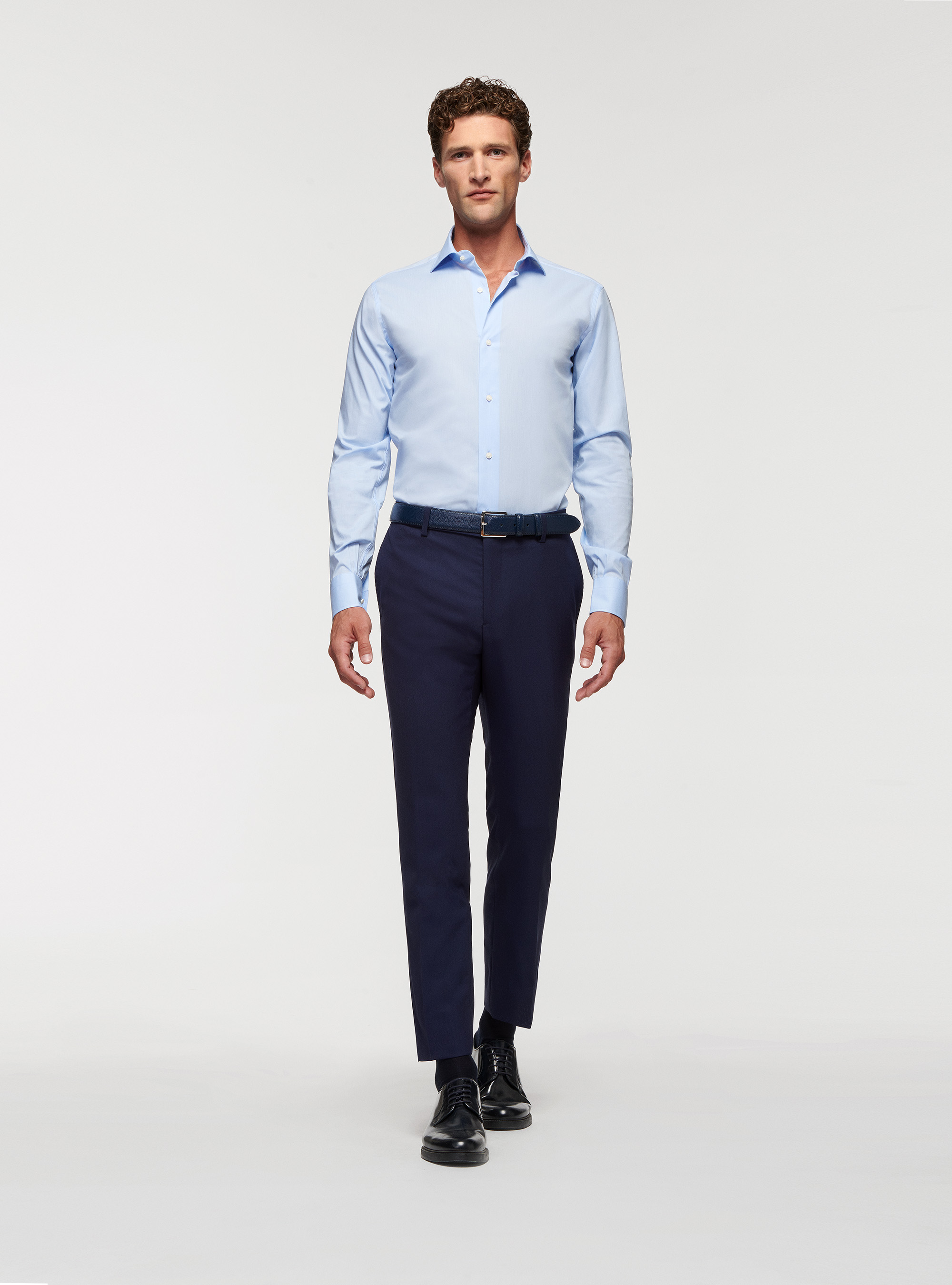 Stretch poplin shirt, LIGHT BLUE