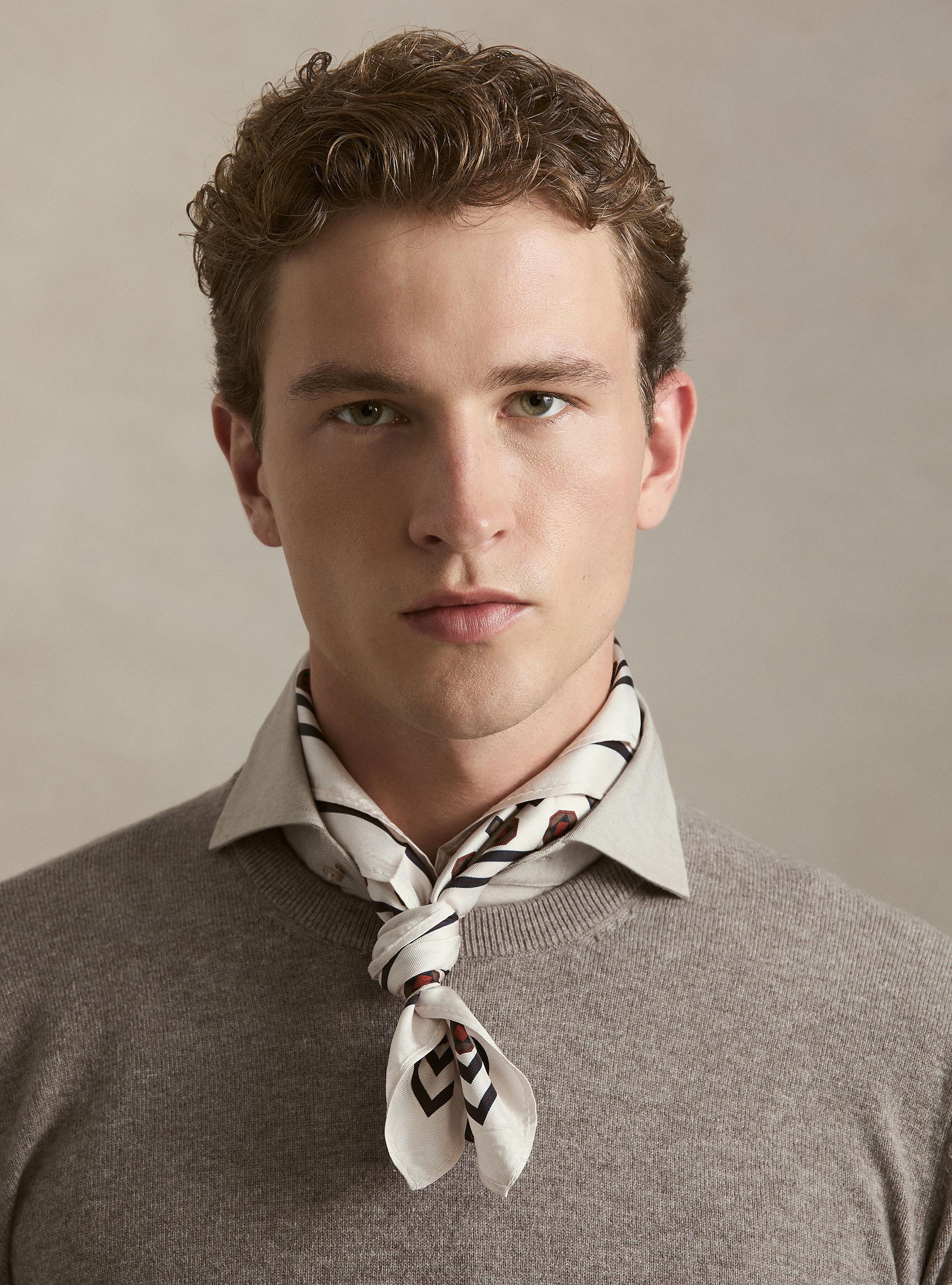 Pull col rond en lambswool et cachemire, TORTORA 0542C