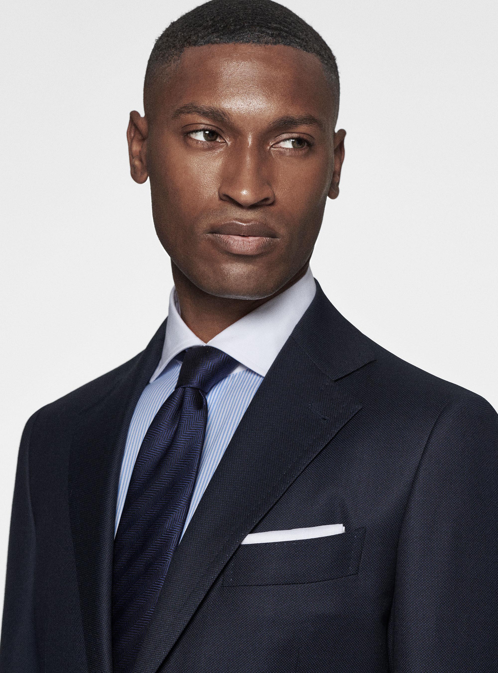 Giacca in pura lana occhio di pernice, BLU NAVY