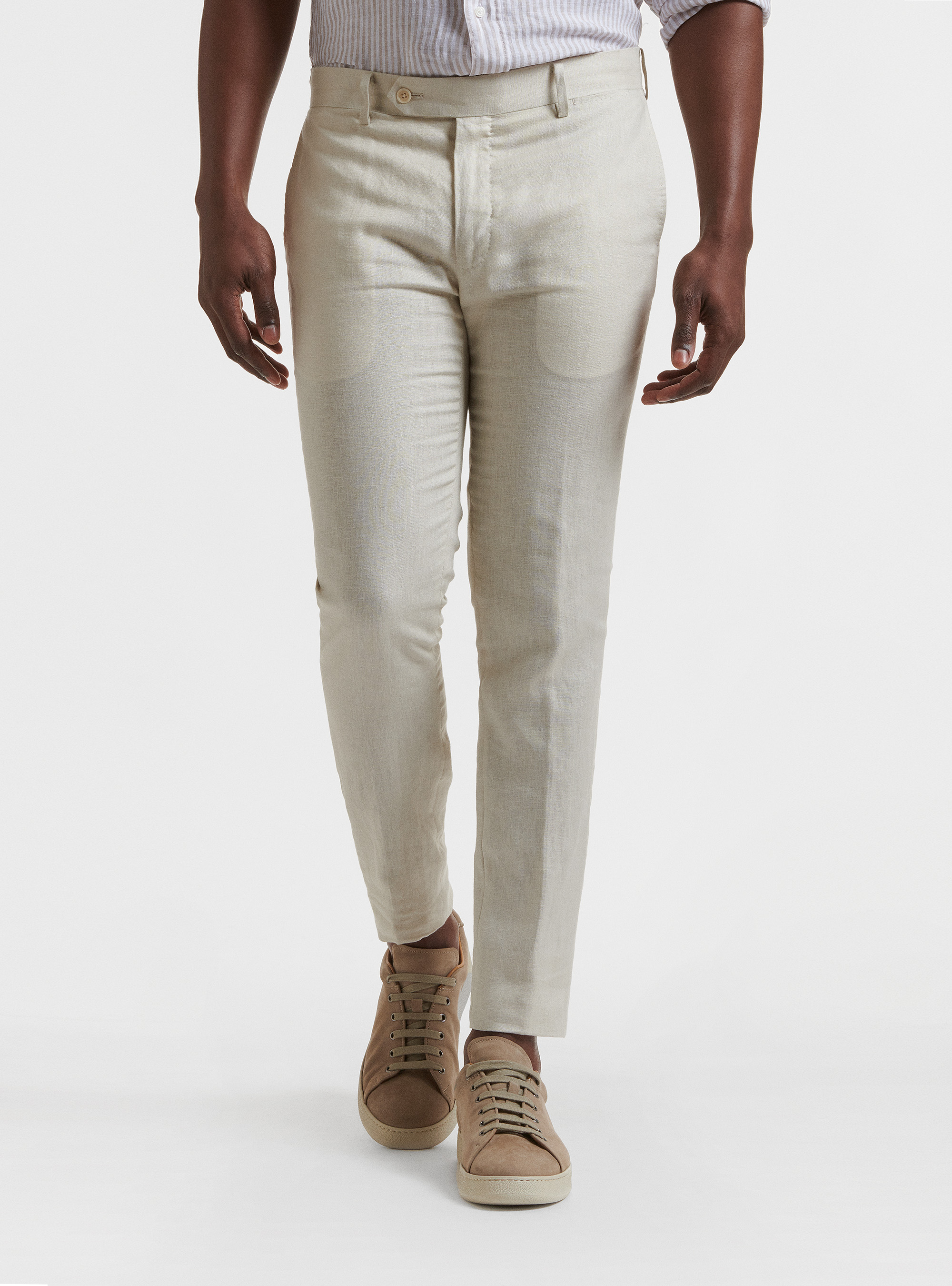 Pantaloni per abito in puro lino, ECRU