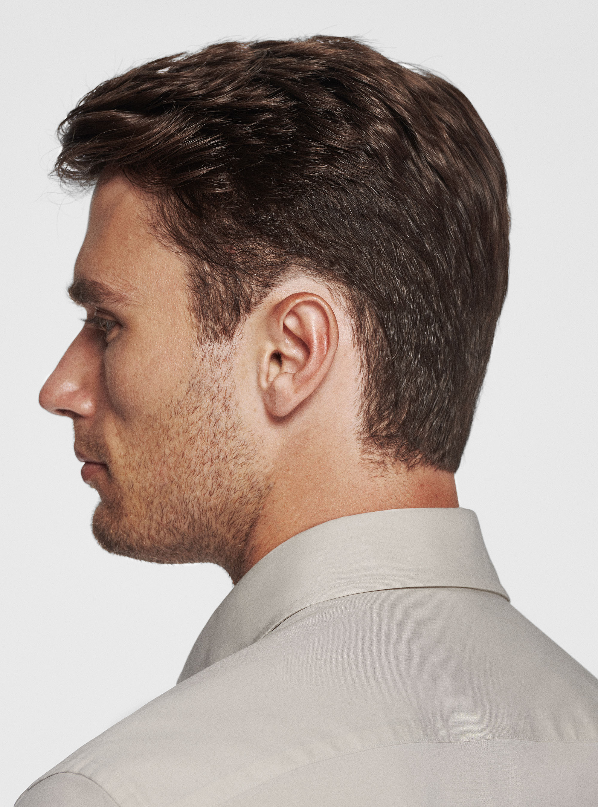 Stretch poplin shirt, ECRU