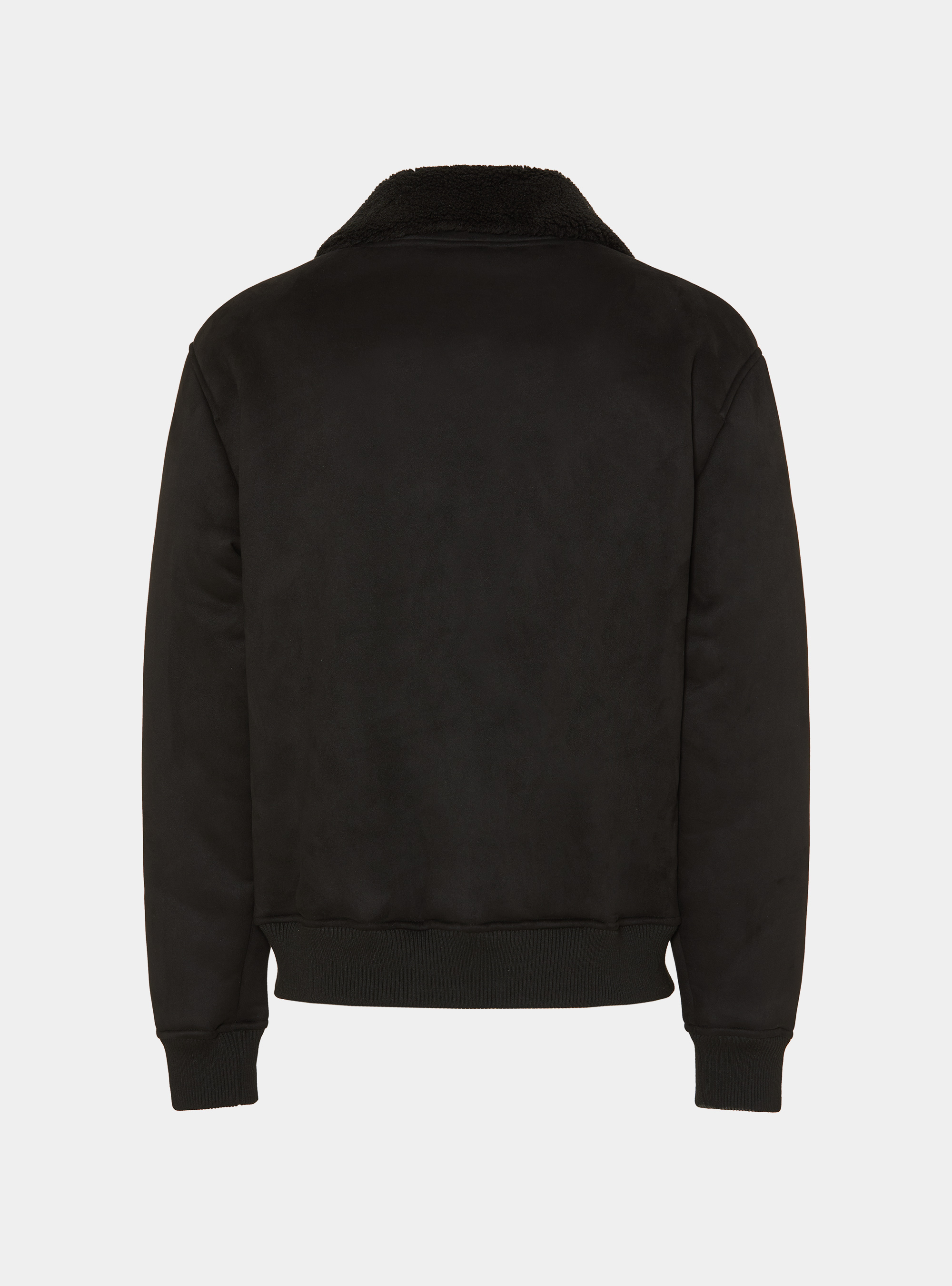 Suede effect bomber, BLACK
