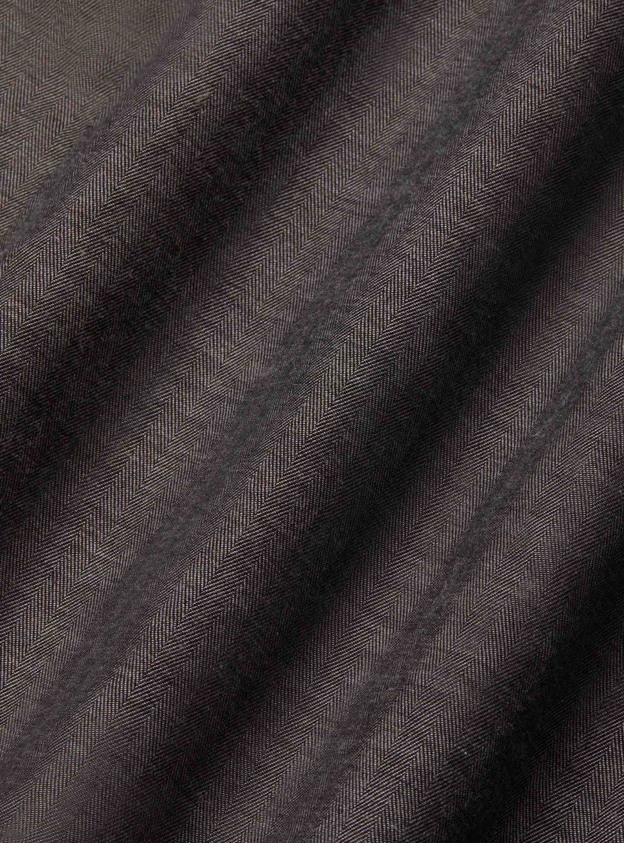 Camicia in flanella di cotone spigato, MARRONE
