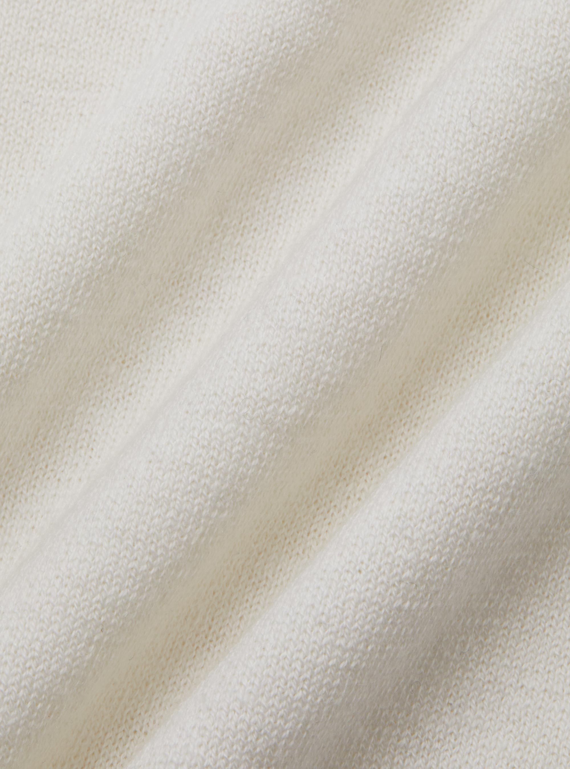 Maglia girocollo in cotone seta e cashmere, BIANCO