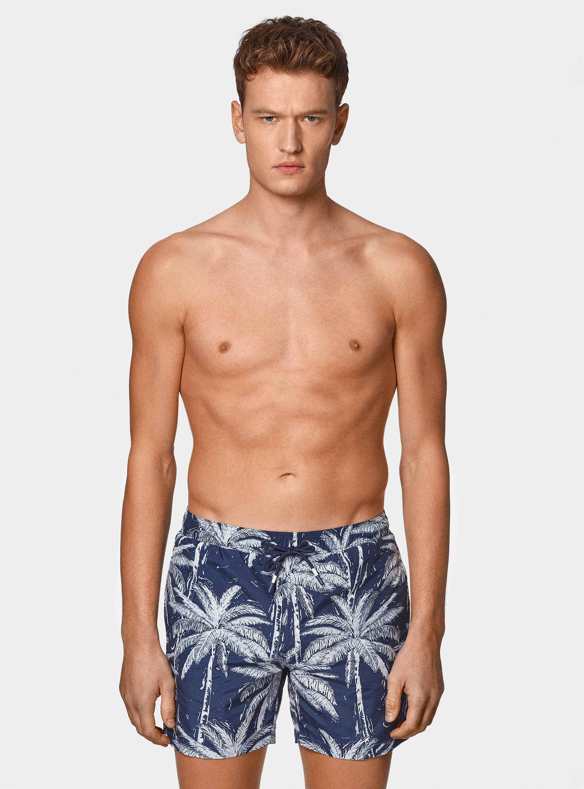 Badeanz&uuml;ge mit Palmenmuster, NAVY 0218C