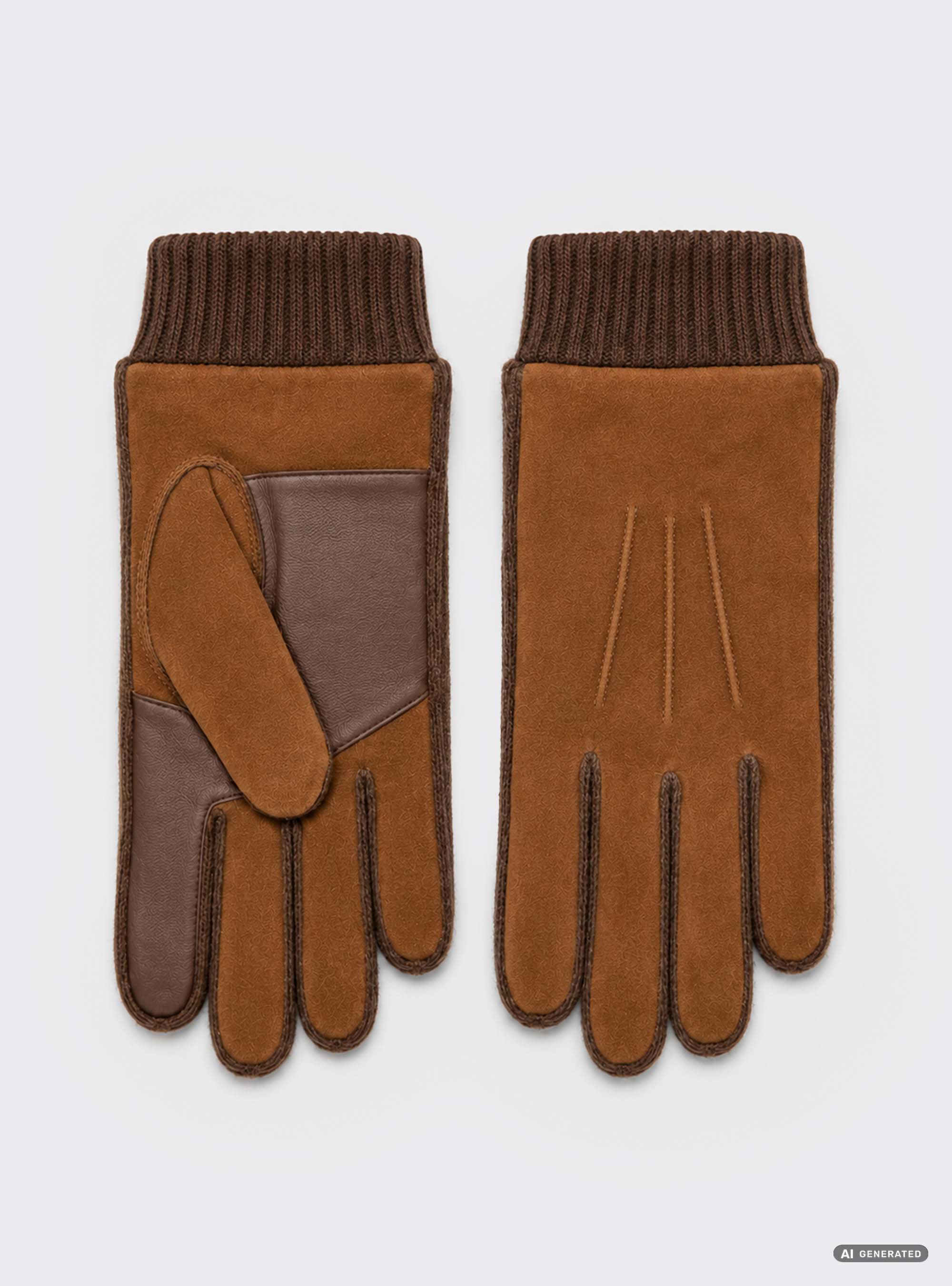 Suede and wool blend gloves, MULTICOLOR