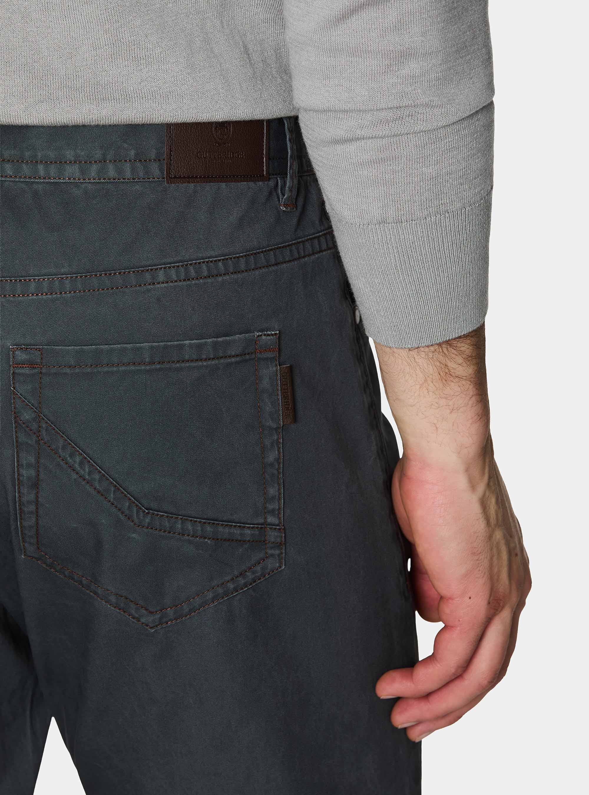 Pantalones slim fit de algod&oacute;n, GRIS MARENGO