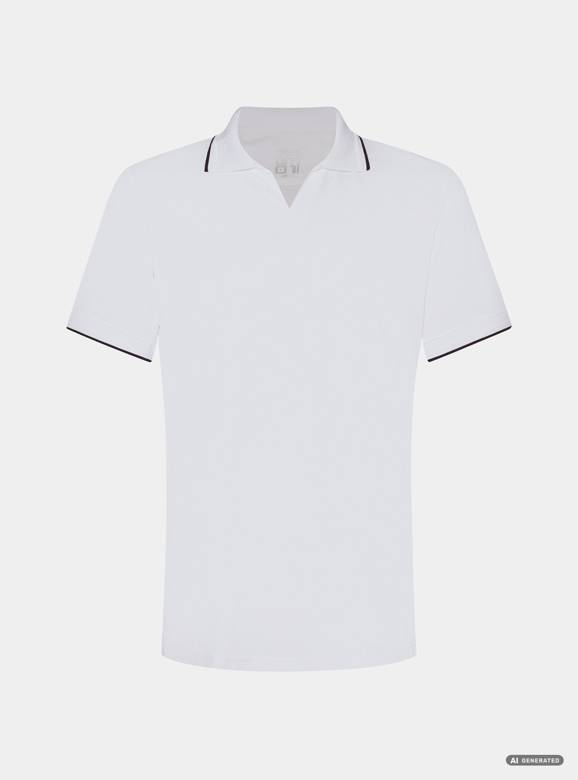 Polo GT01 de piqu&eacute; el&aacute;stico sin botones, BLANCO