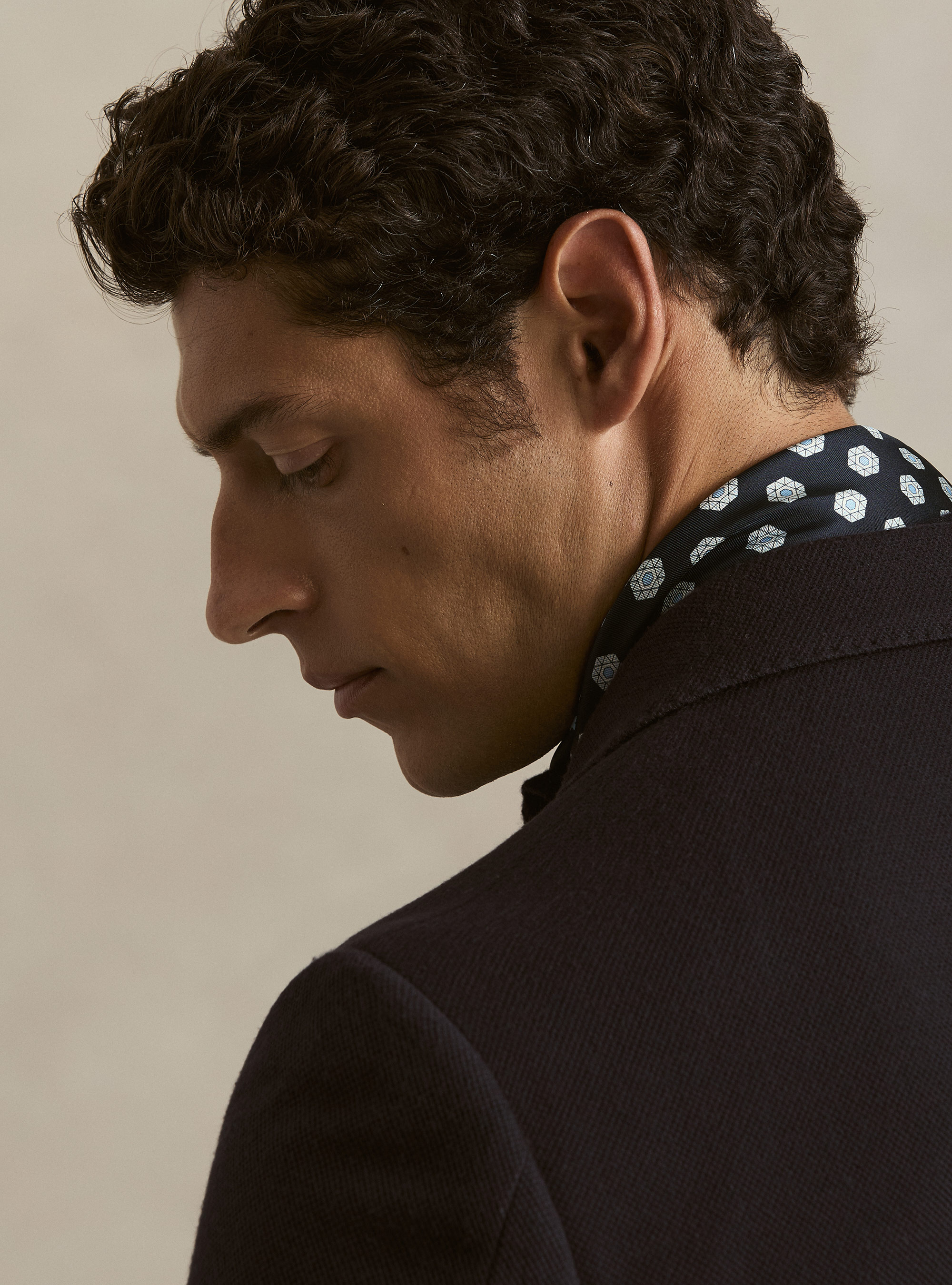 Single-breasted single jersey blazer, NAVY BLUE