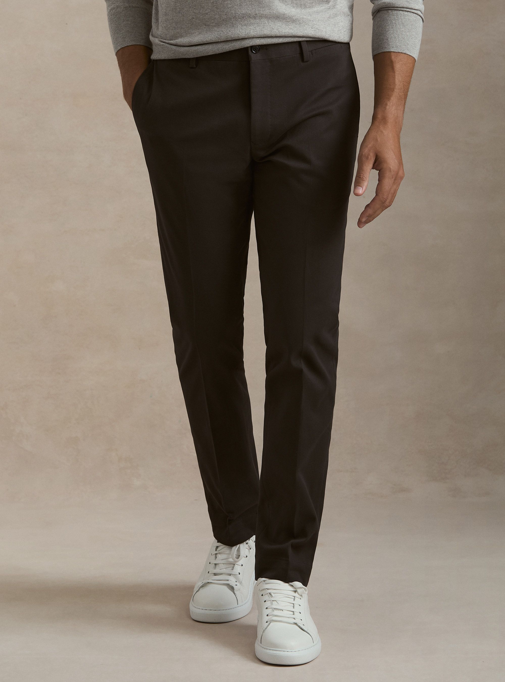 Brushed cotton trousers, ASFALTO 0112C