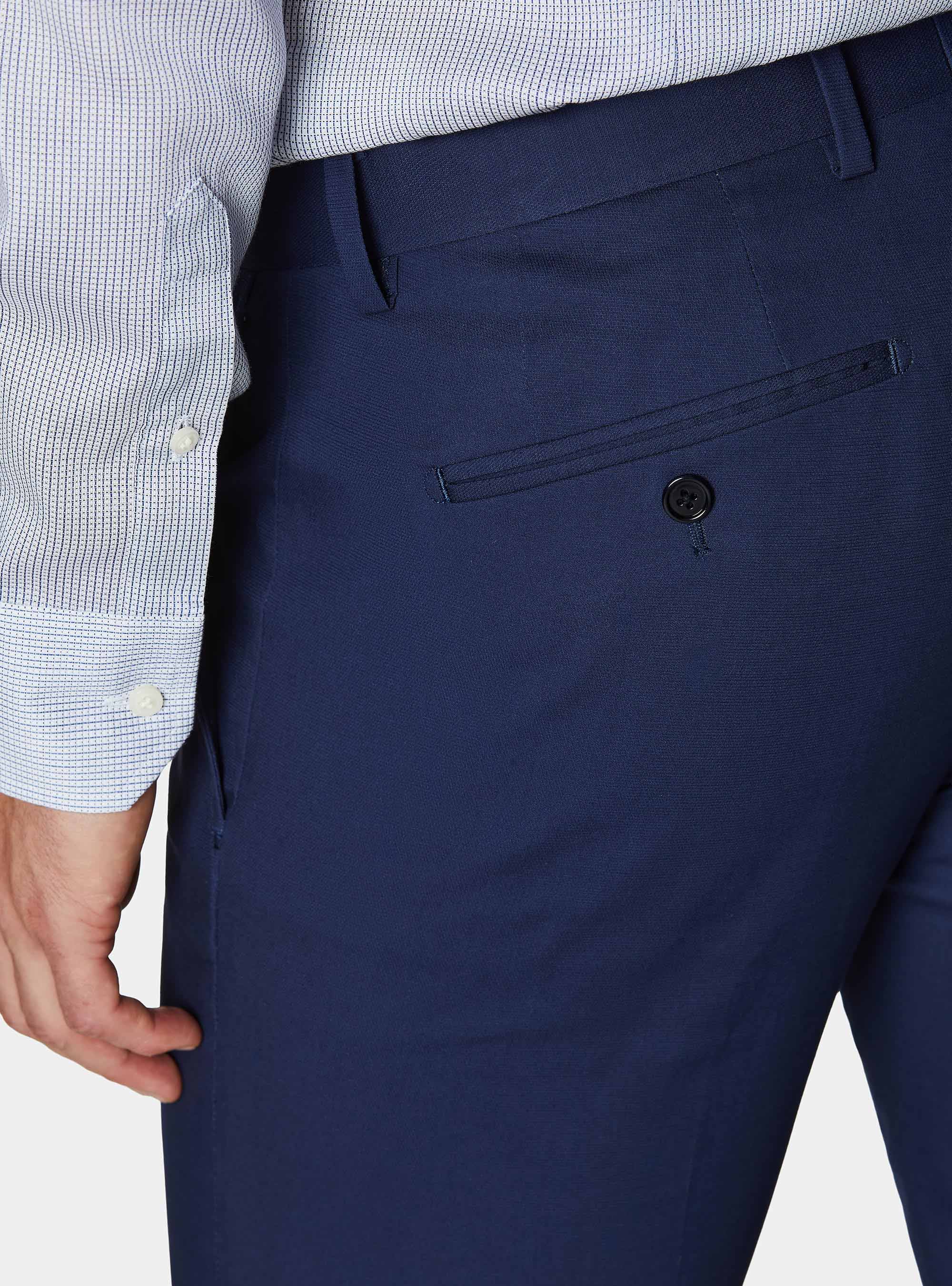 Pantaloni abito in cotone, BLU