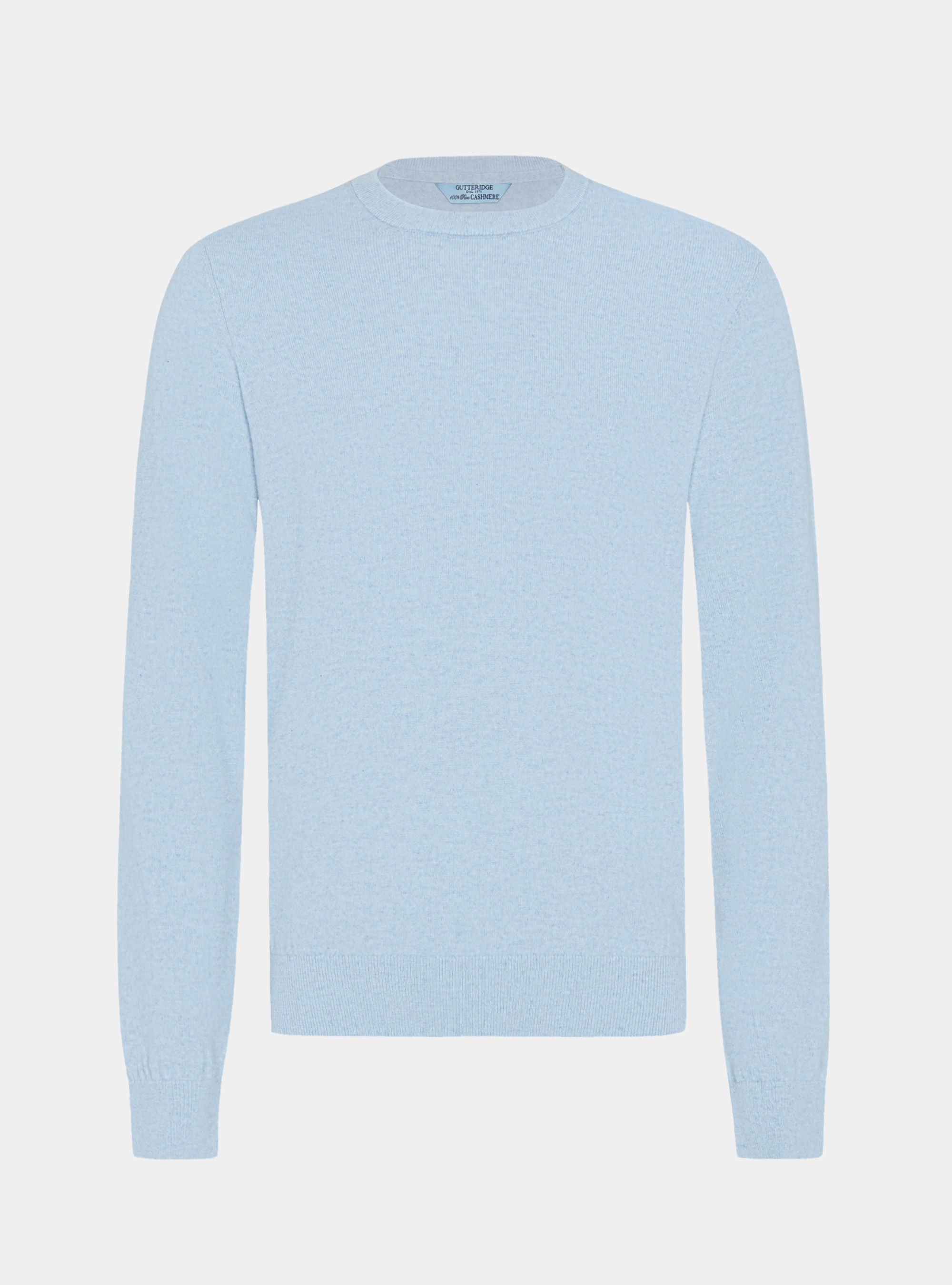 Rundhalspullover aus 100% Kaschmir, 0266C AZZURRO