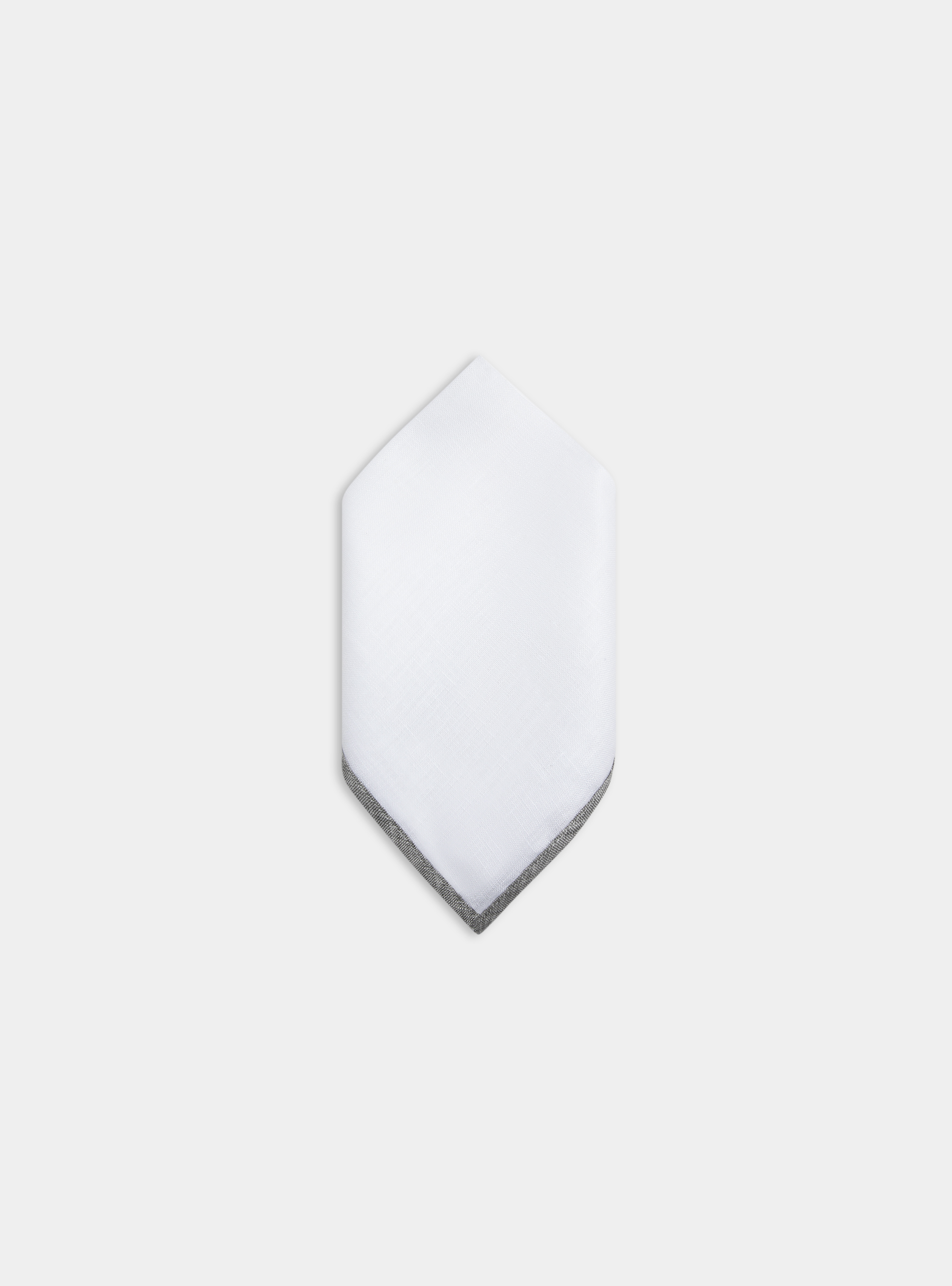 Linen pocket square, GREY/WHITE B013