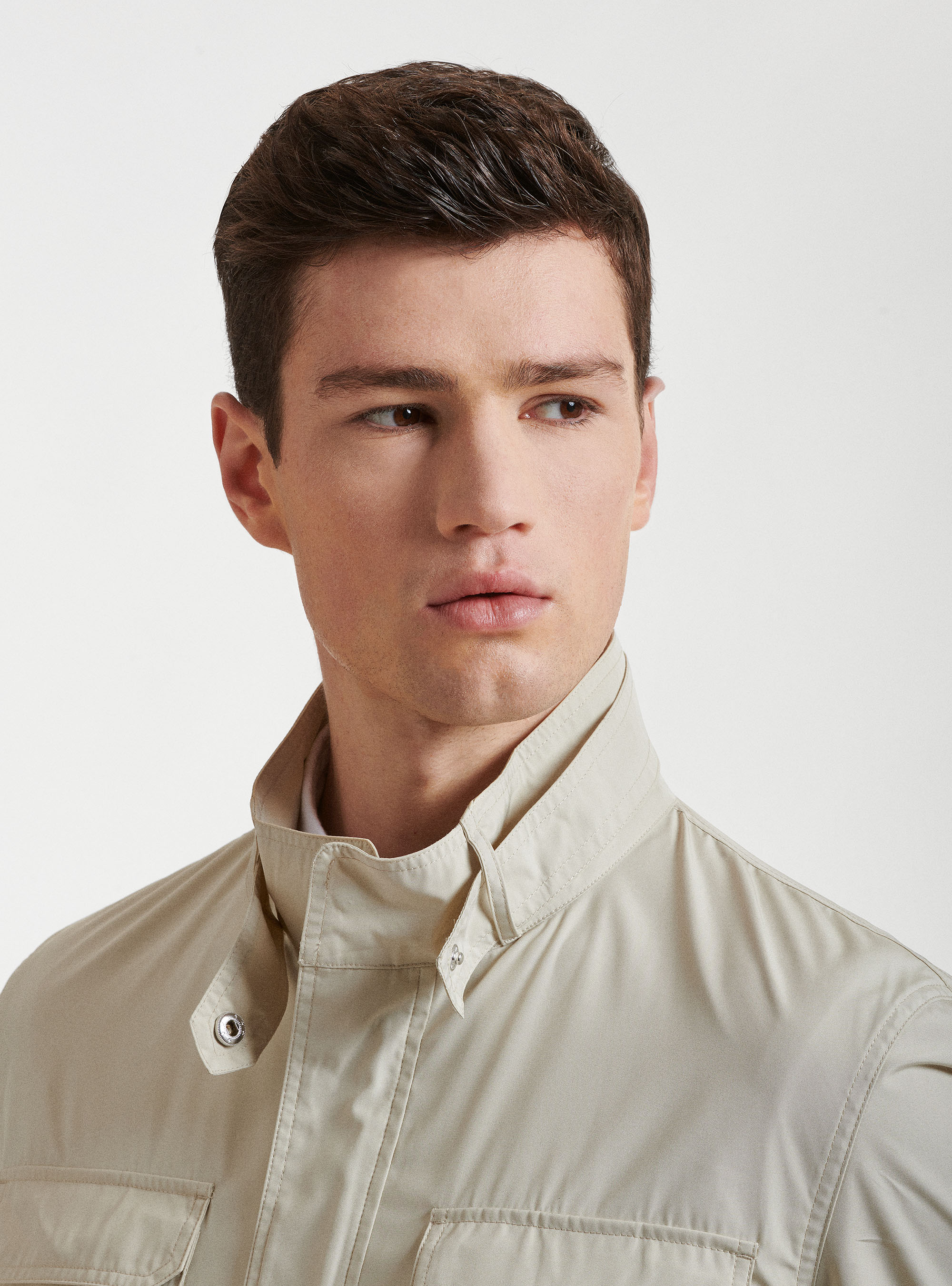 Field jacket in tessuto tecnico, ECRU