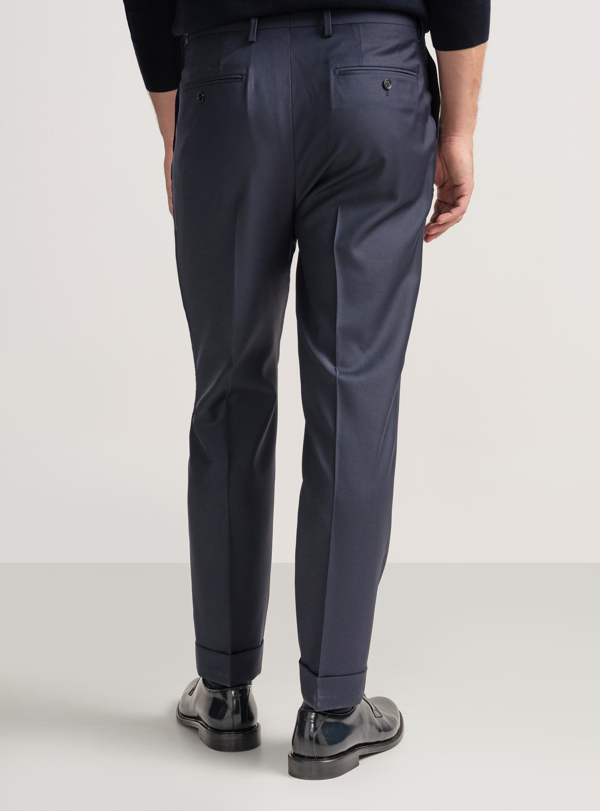 Vitale Barberis Canonico wool pleat trousers, NAVY BLUE