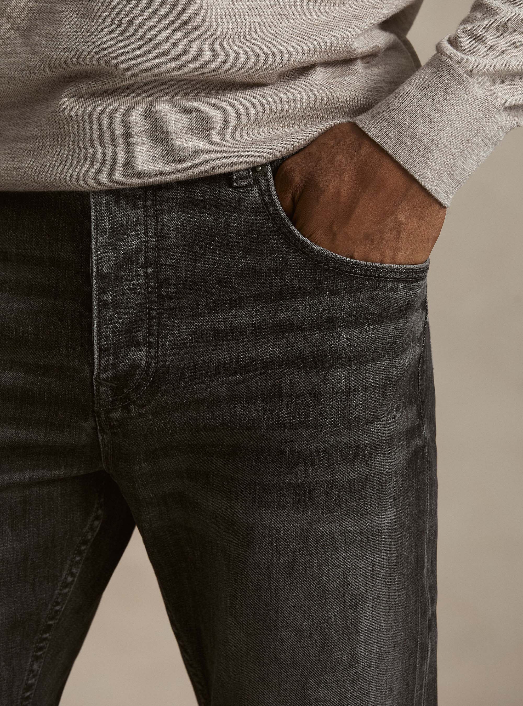 Stretch-Baumwoll-Denim, NERO 0100C