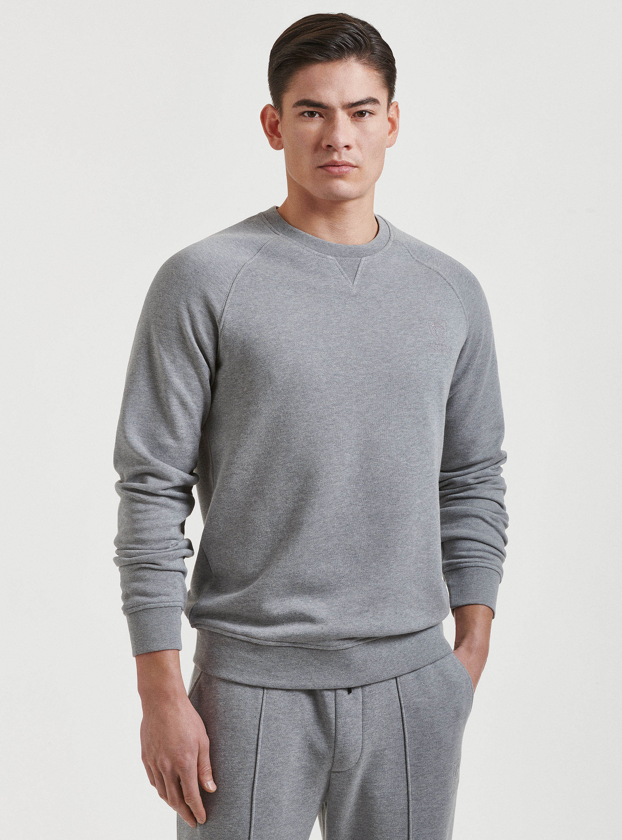 Solid-colour sweatshirt, LIGHT GREY MELANGE