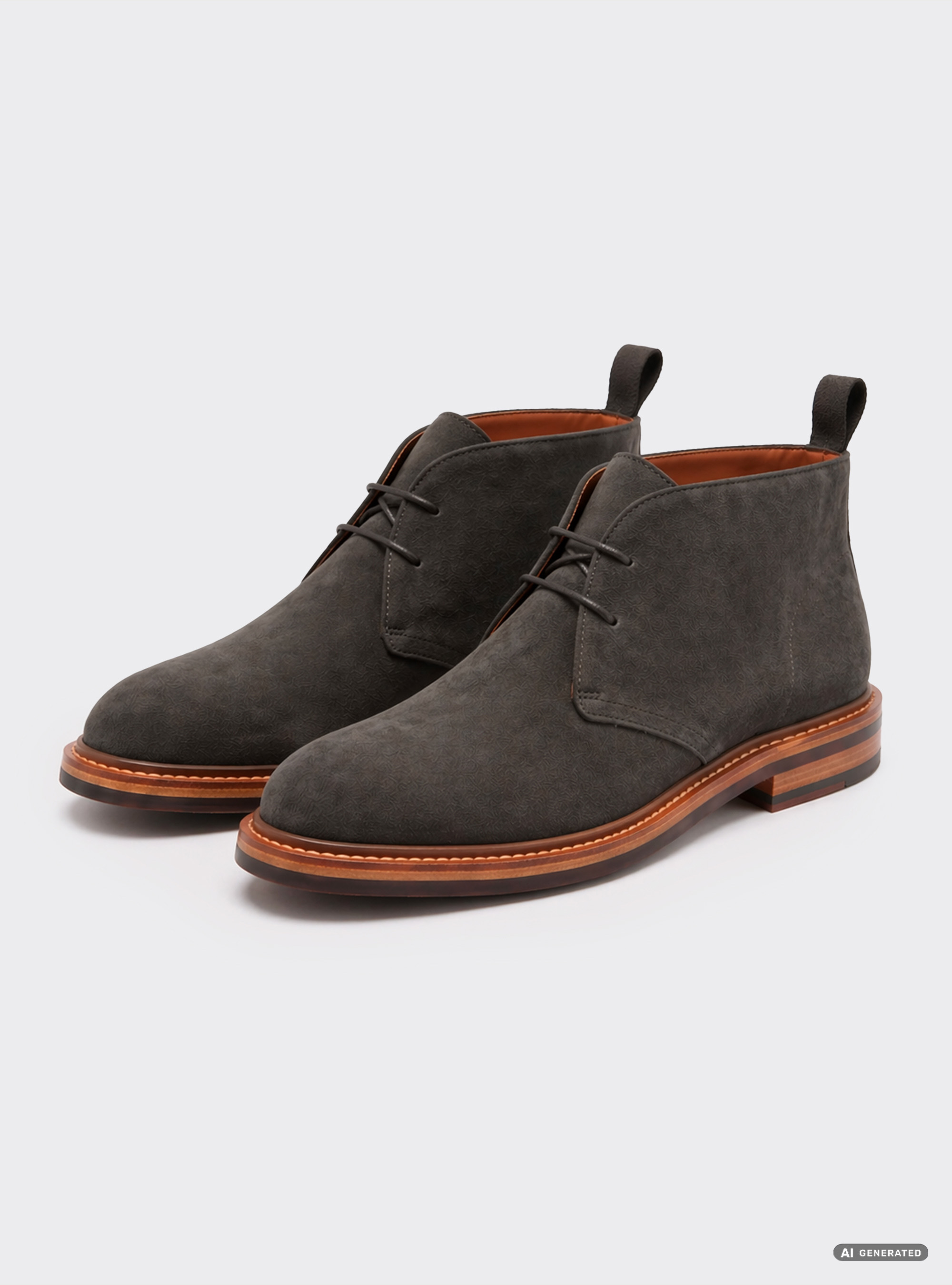 Suede Chukka boots, ASPHALT GREY