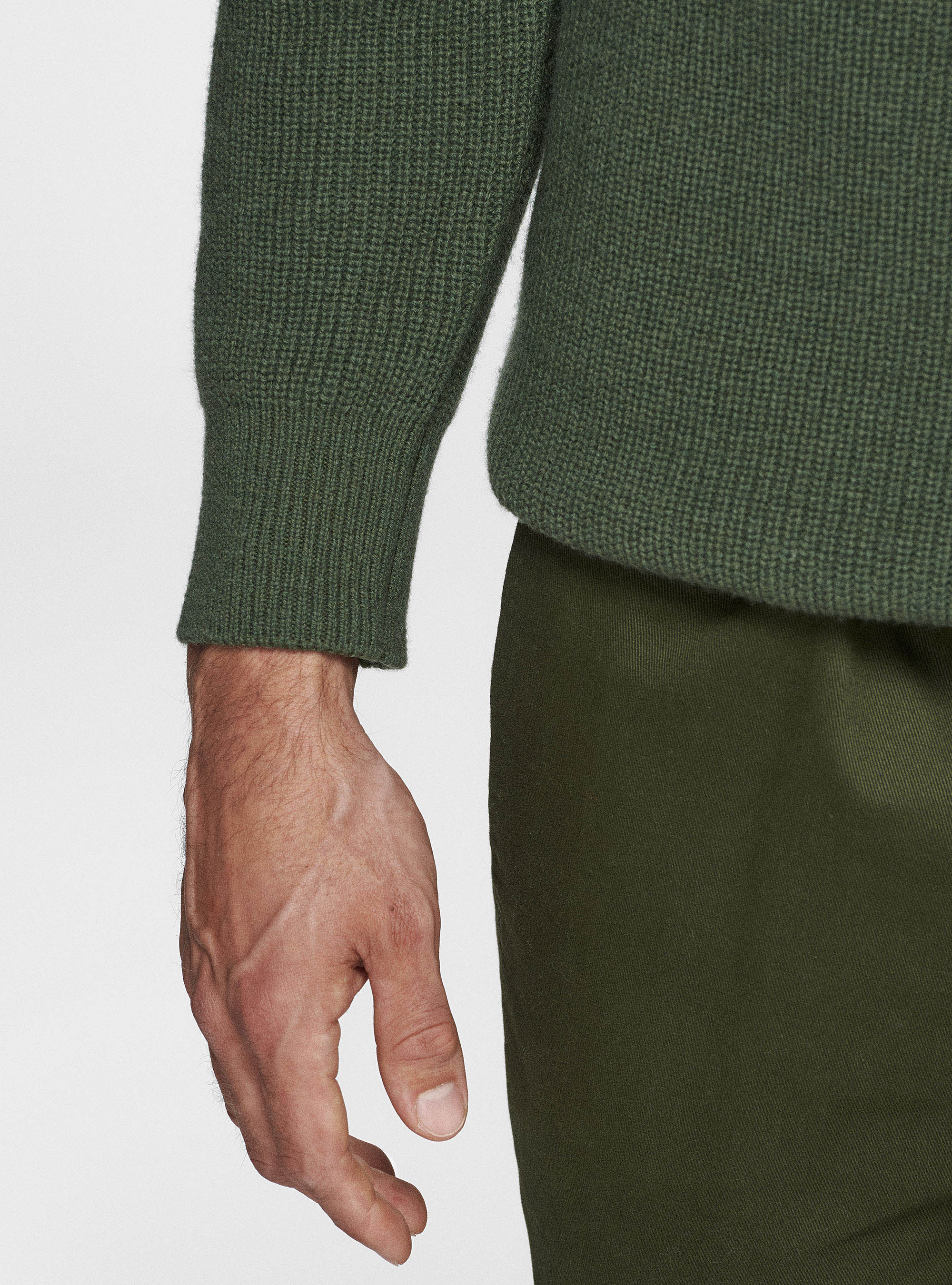 Merino wool pearl rib turtleneck sweater, MILITARE 0609C