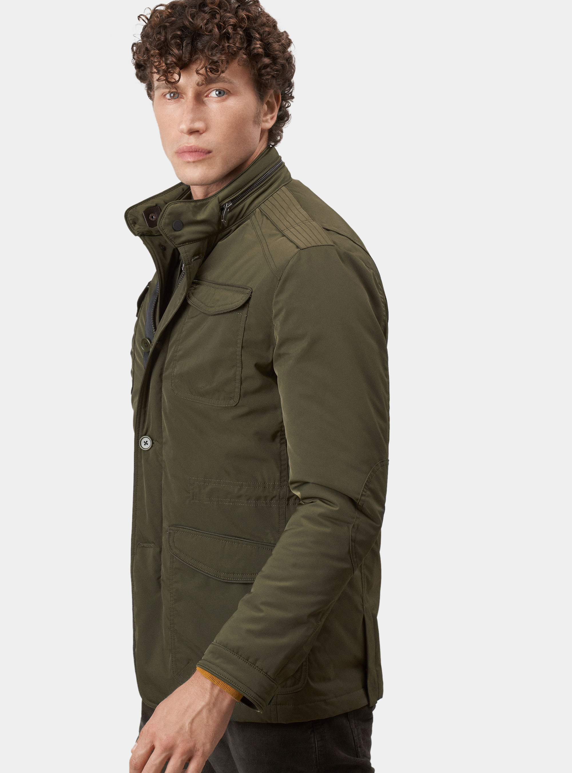 Field jacket with removable patch and bib, GREEN