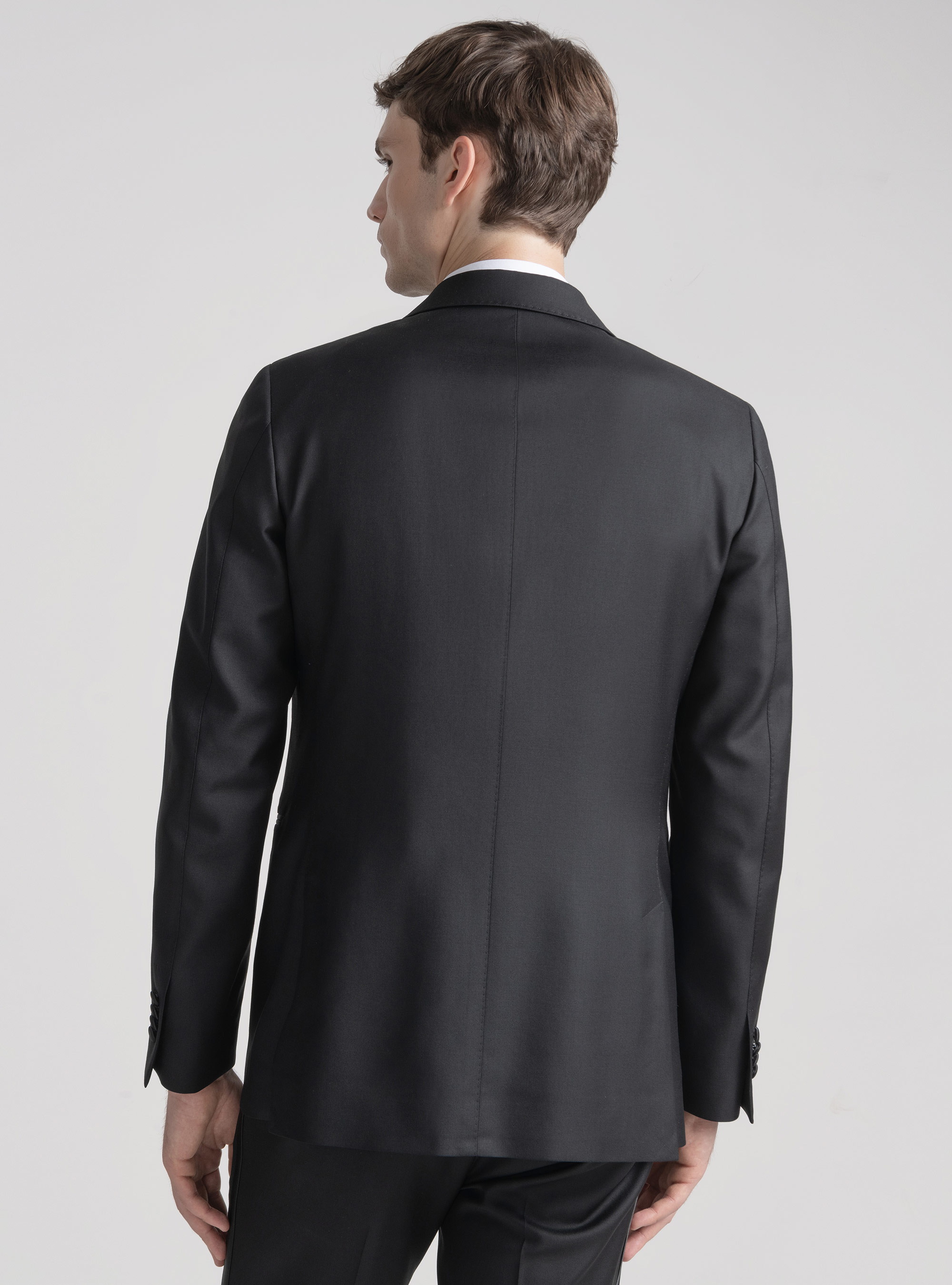 Giacca smoking in lana Vitale Barberis Canonico, NERO