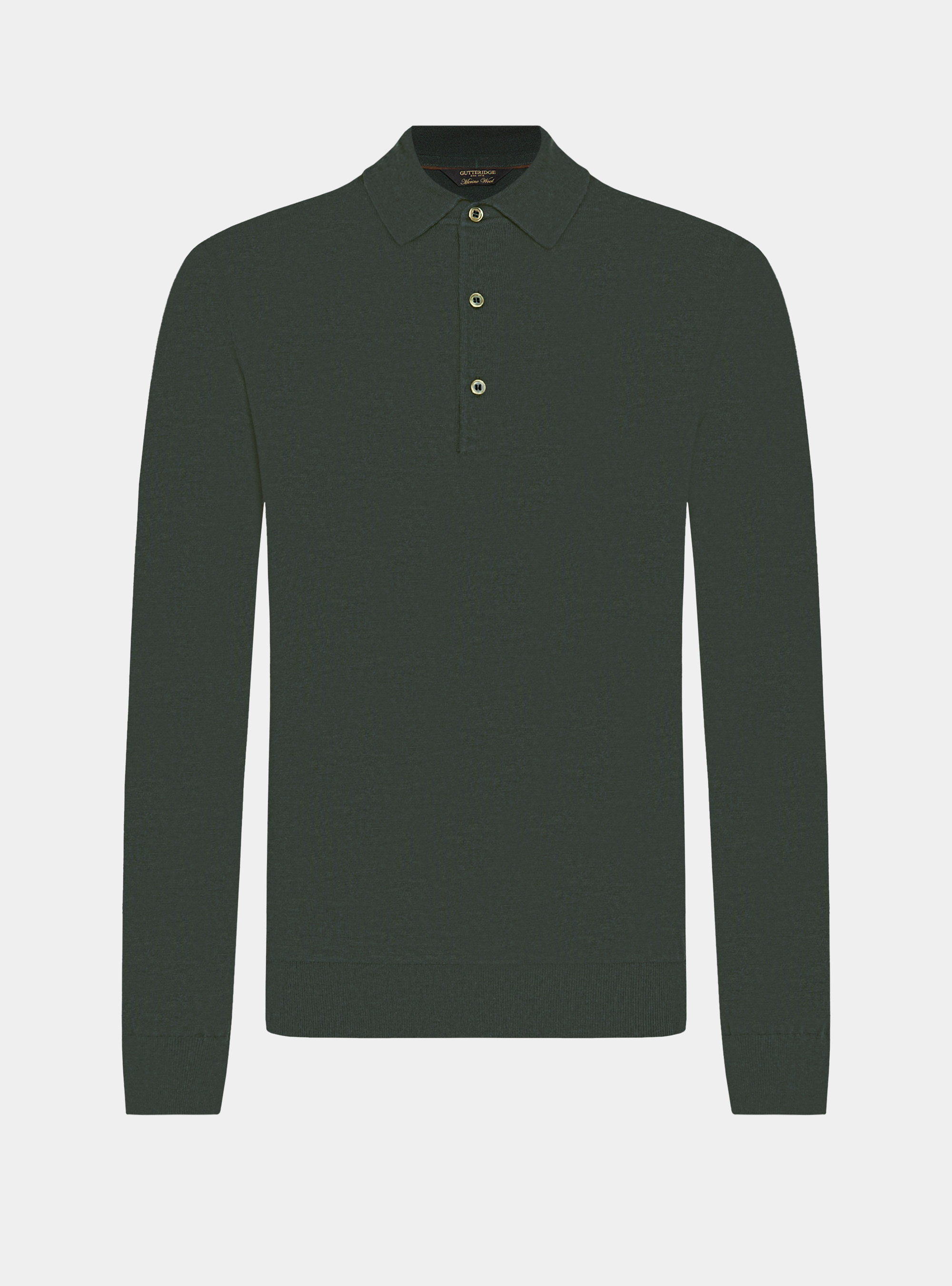 Strick-Poloshirt aus extrafeiner Merinowolle, MILITARE 0609C