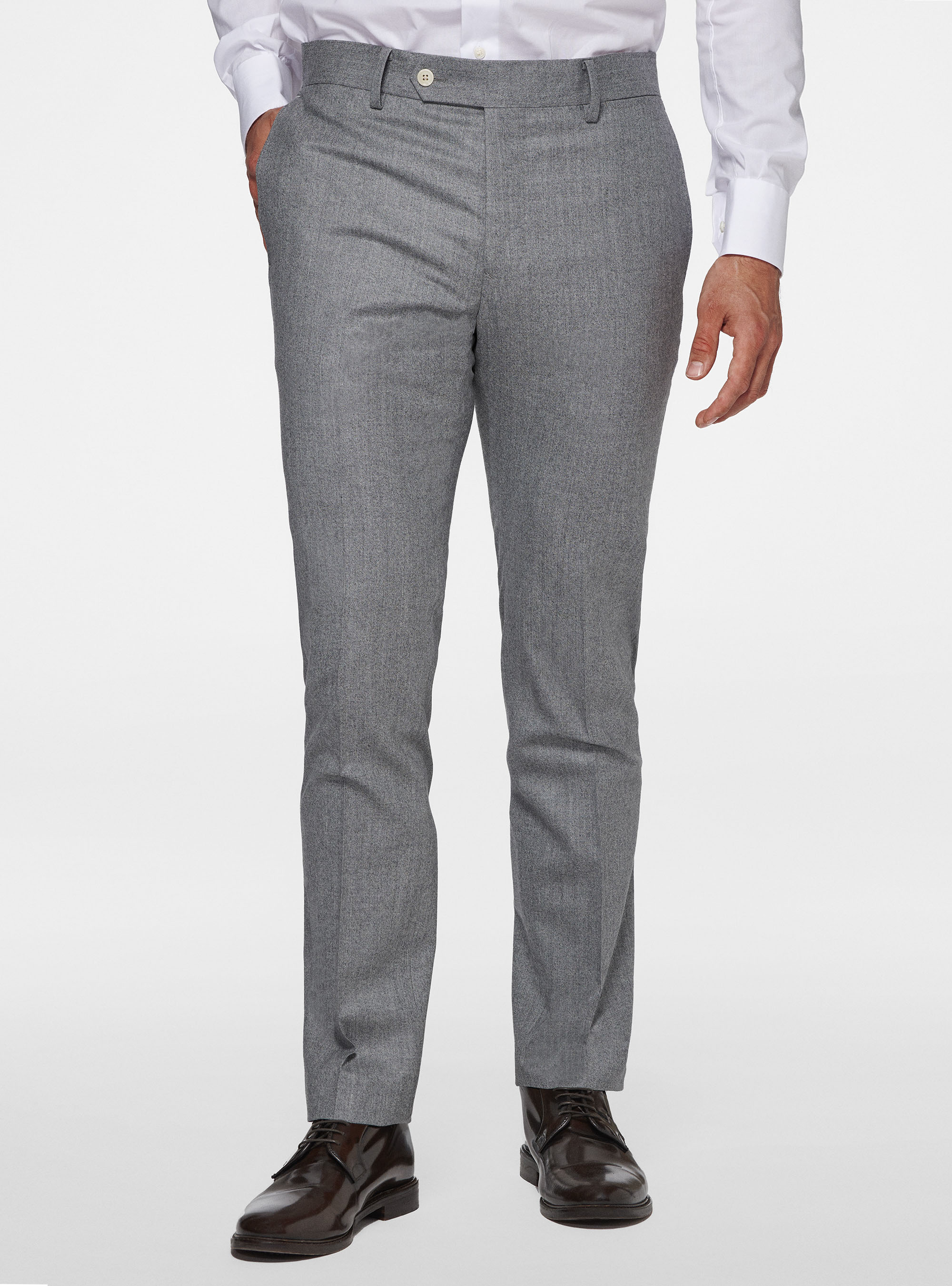 Vitale Barberis Canonico Flanellhose, GRIGIO CHIARO MEL 0150C