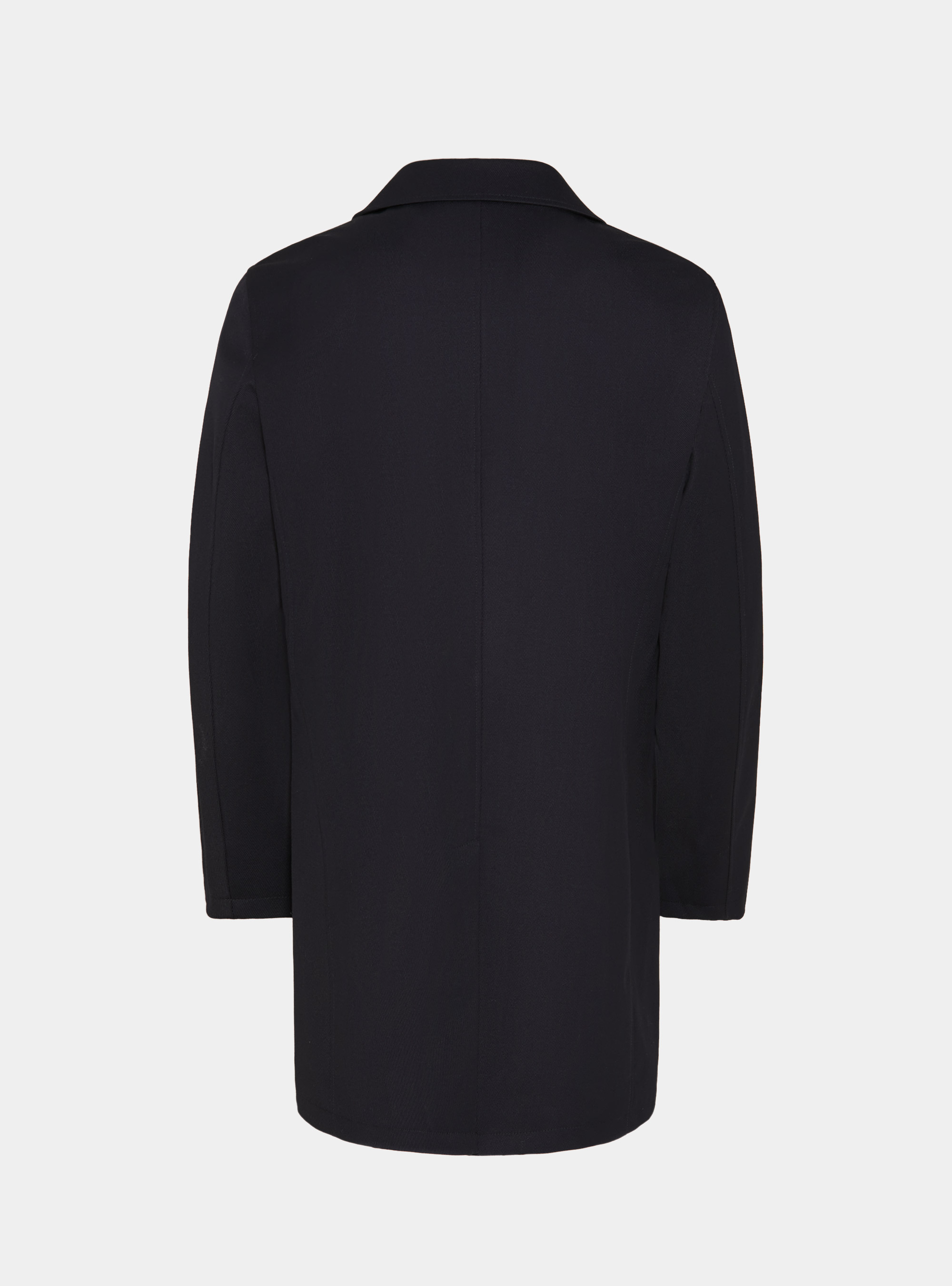 Wool-blend twill overcoat, NAVY BLUE