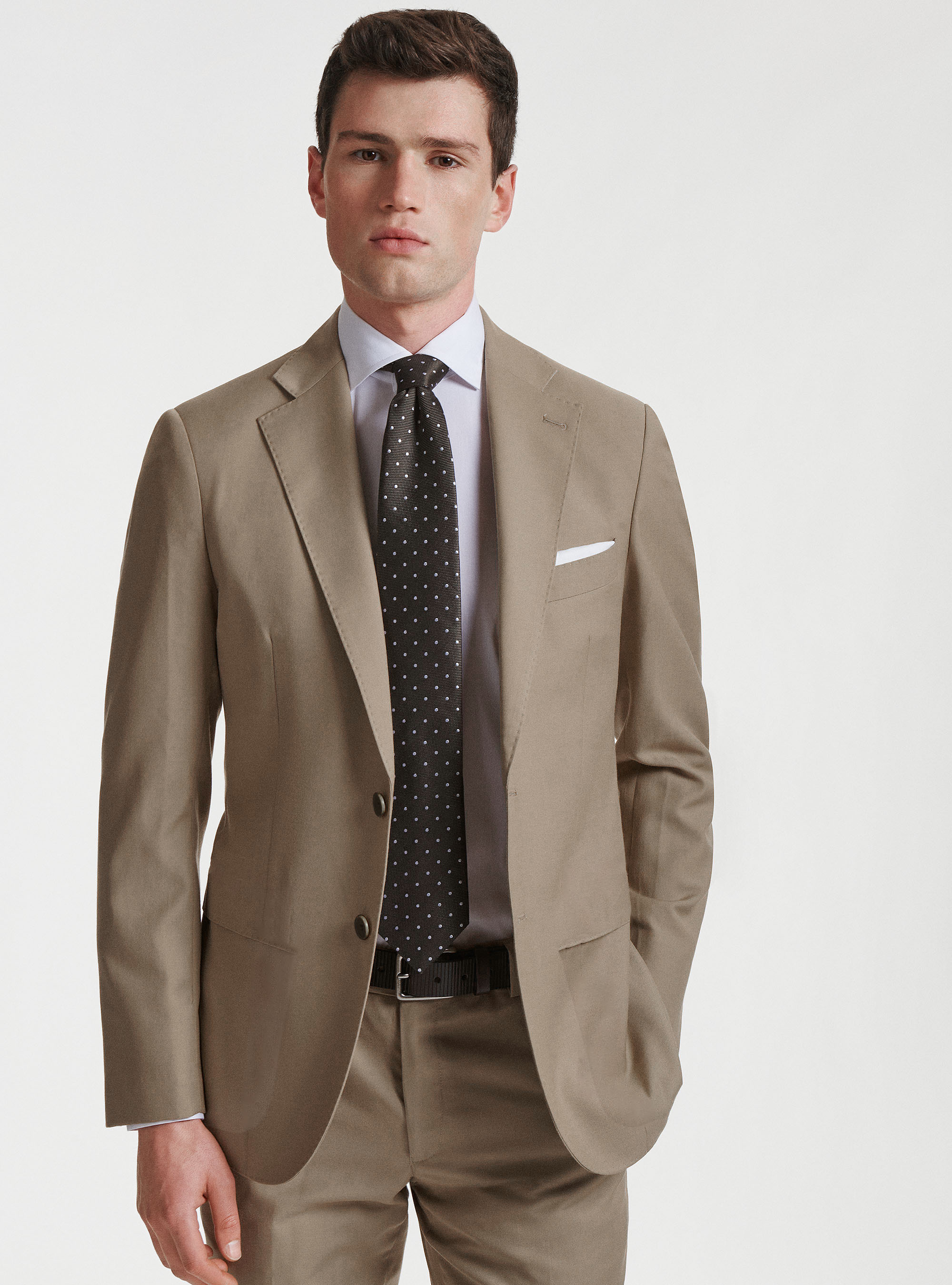 Giacca abito classico slim fit, FANGO