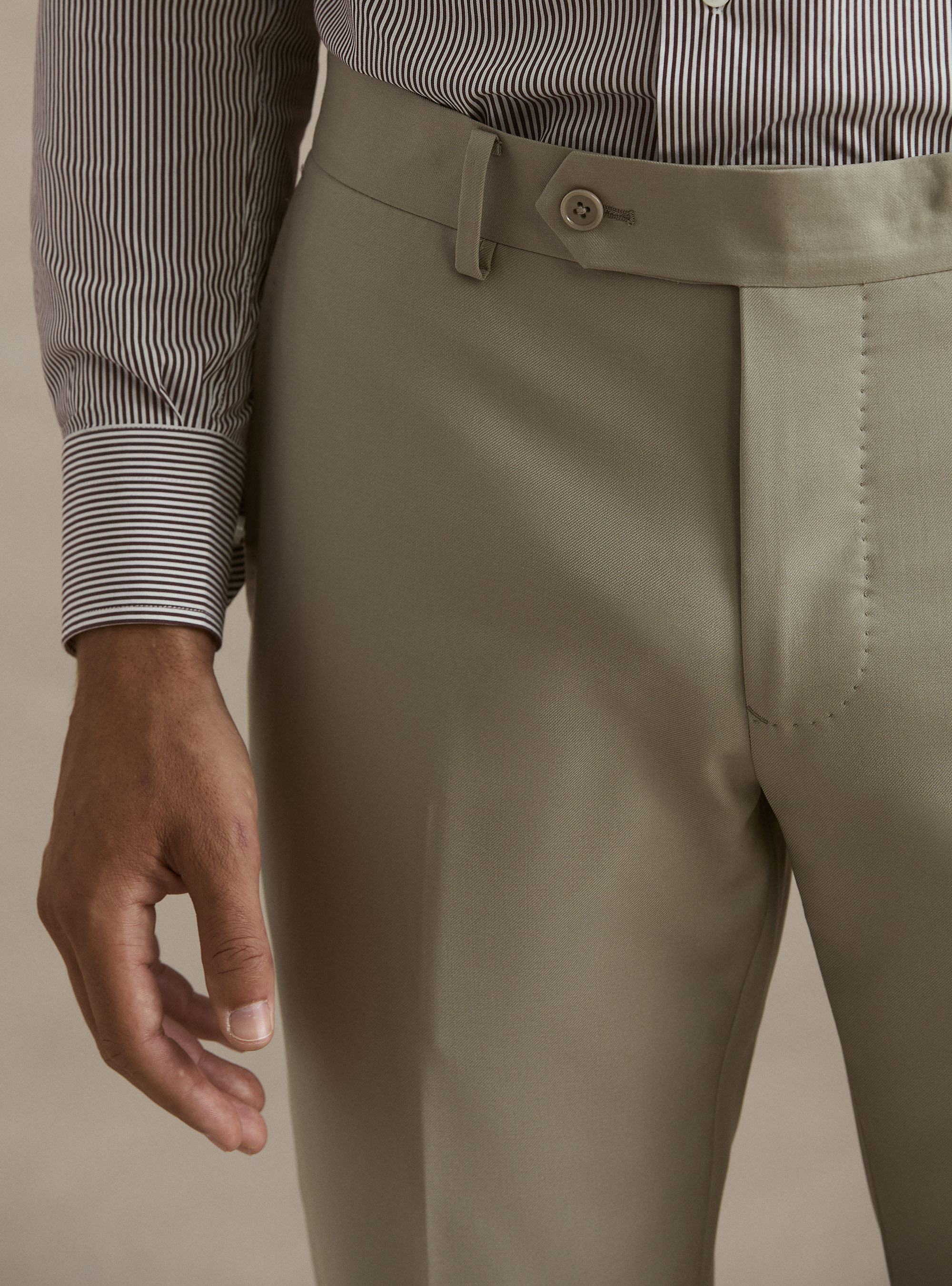 Pantalones de traje de pura lana de Vitale Barberis Canonico, SABBIA 0591C