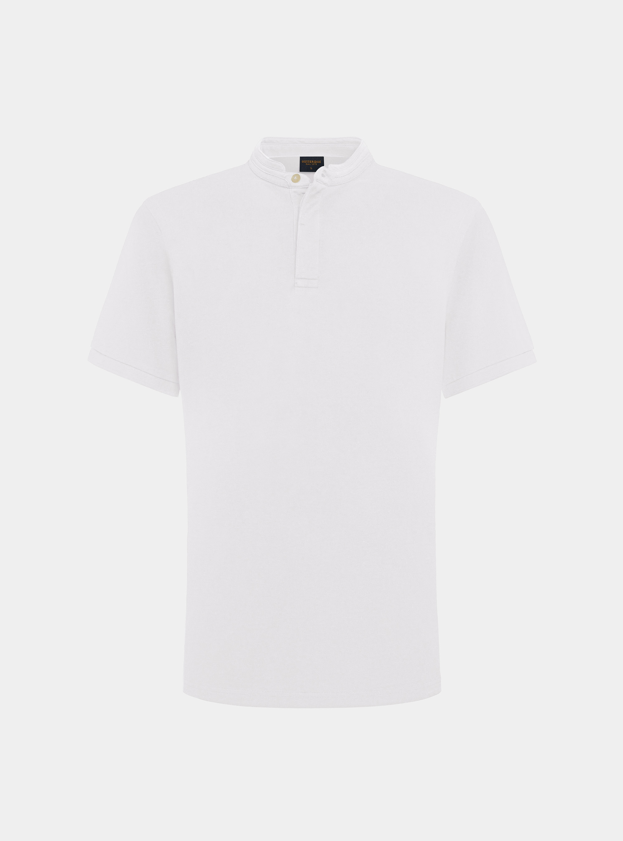 Polo coreano de piqu&eacute;, BLANCO