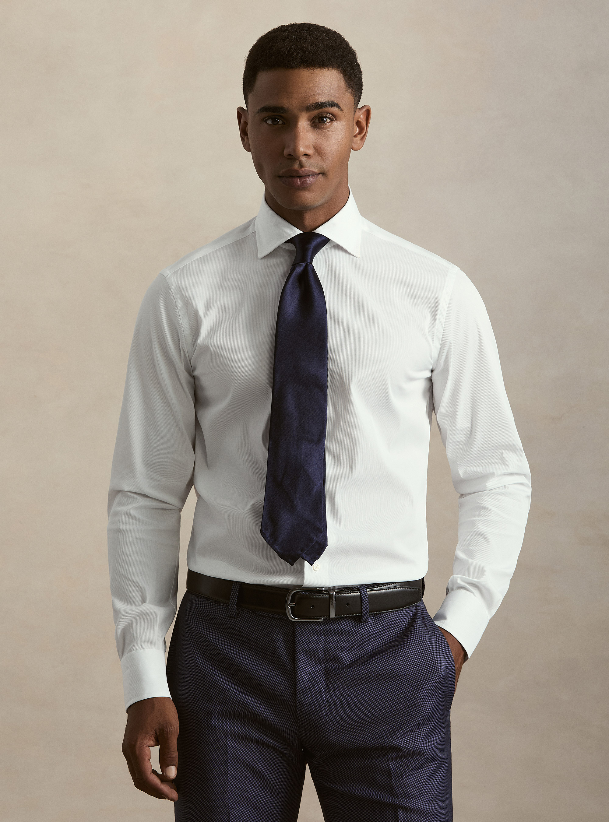 Stretch piqu&eacute; shirt, WHITE
