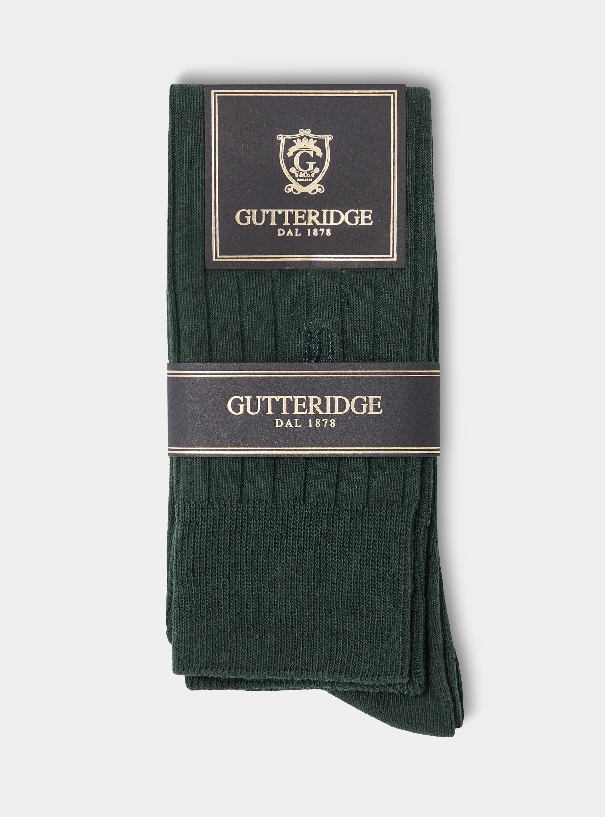 Ribbed embroidered socks, GREEN