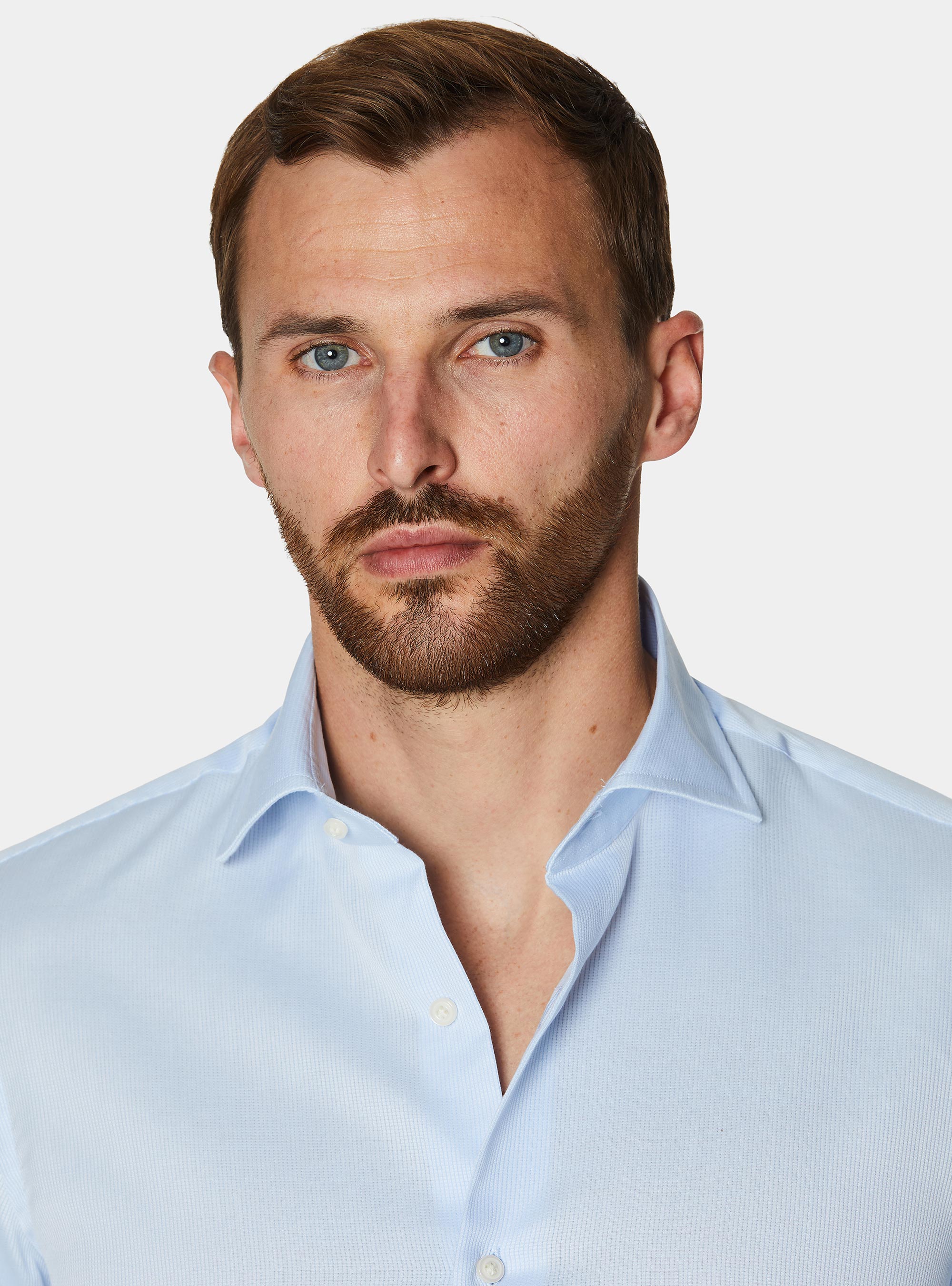 Textured cotton shirt, LIGHT BLUE