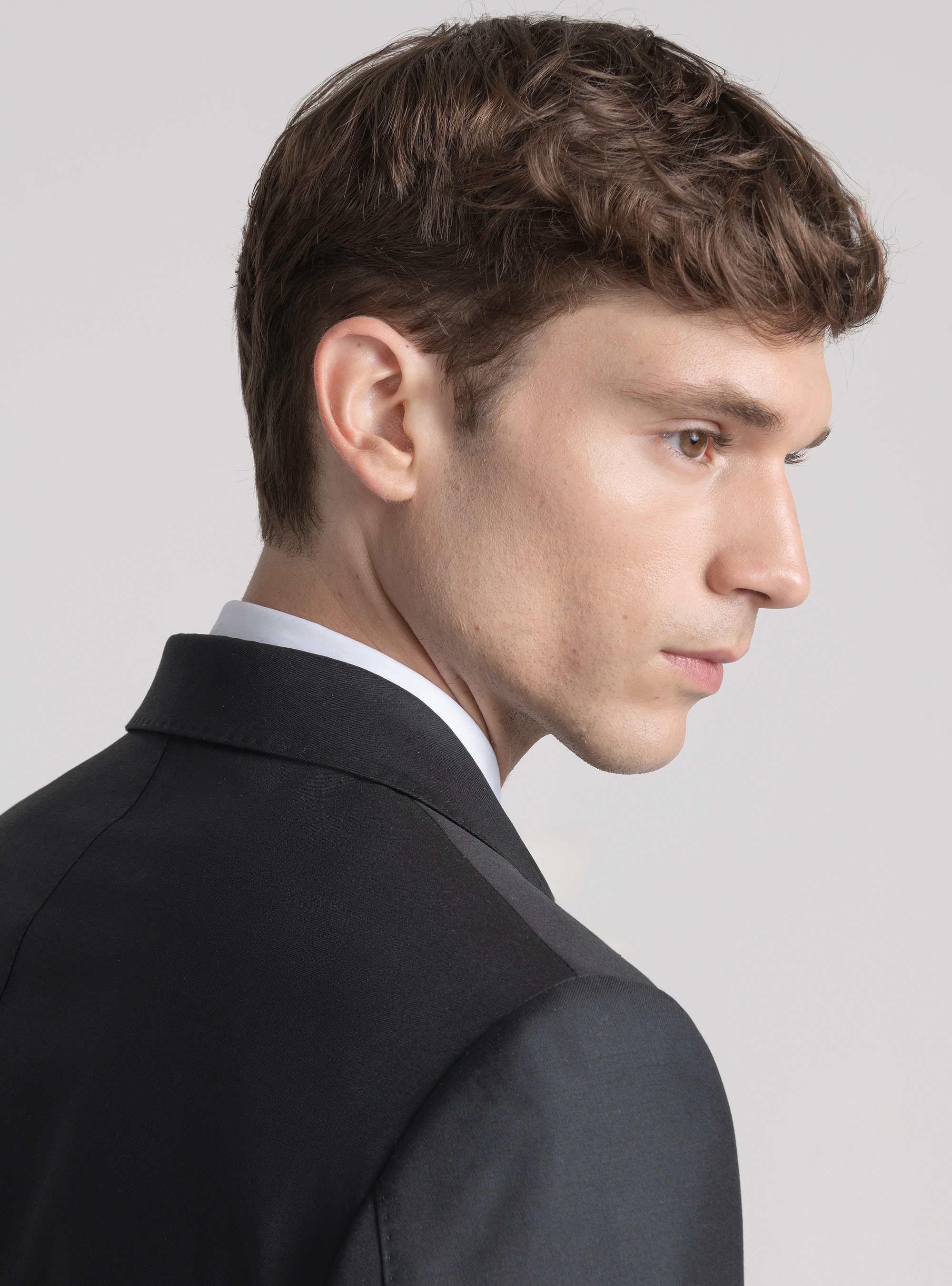 Giacca smoking in lana Vitale Barberis Canonico, NERO