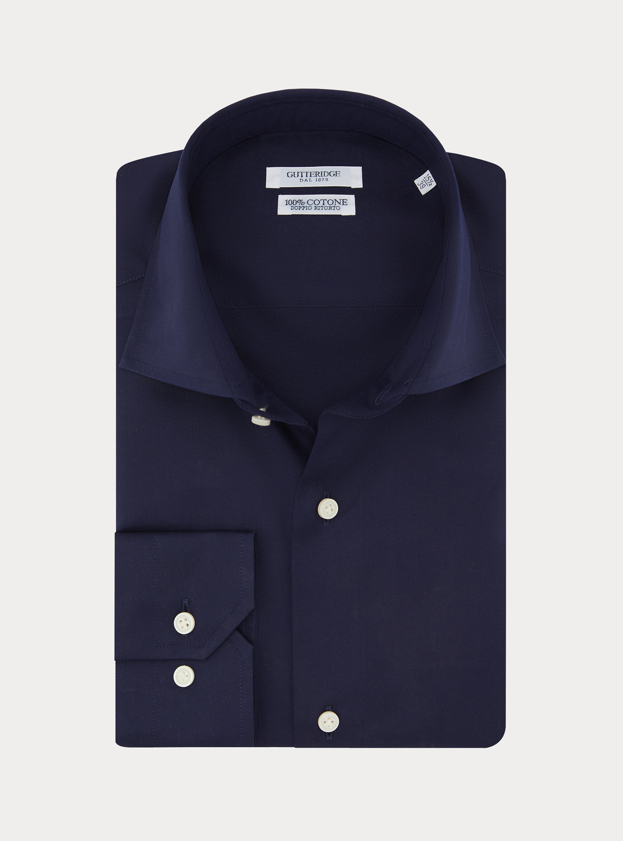 Camicia in cotone twill, BLU NAVY