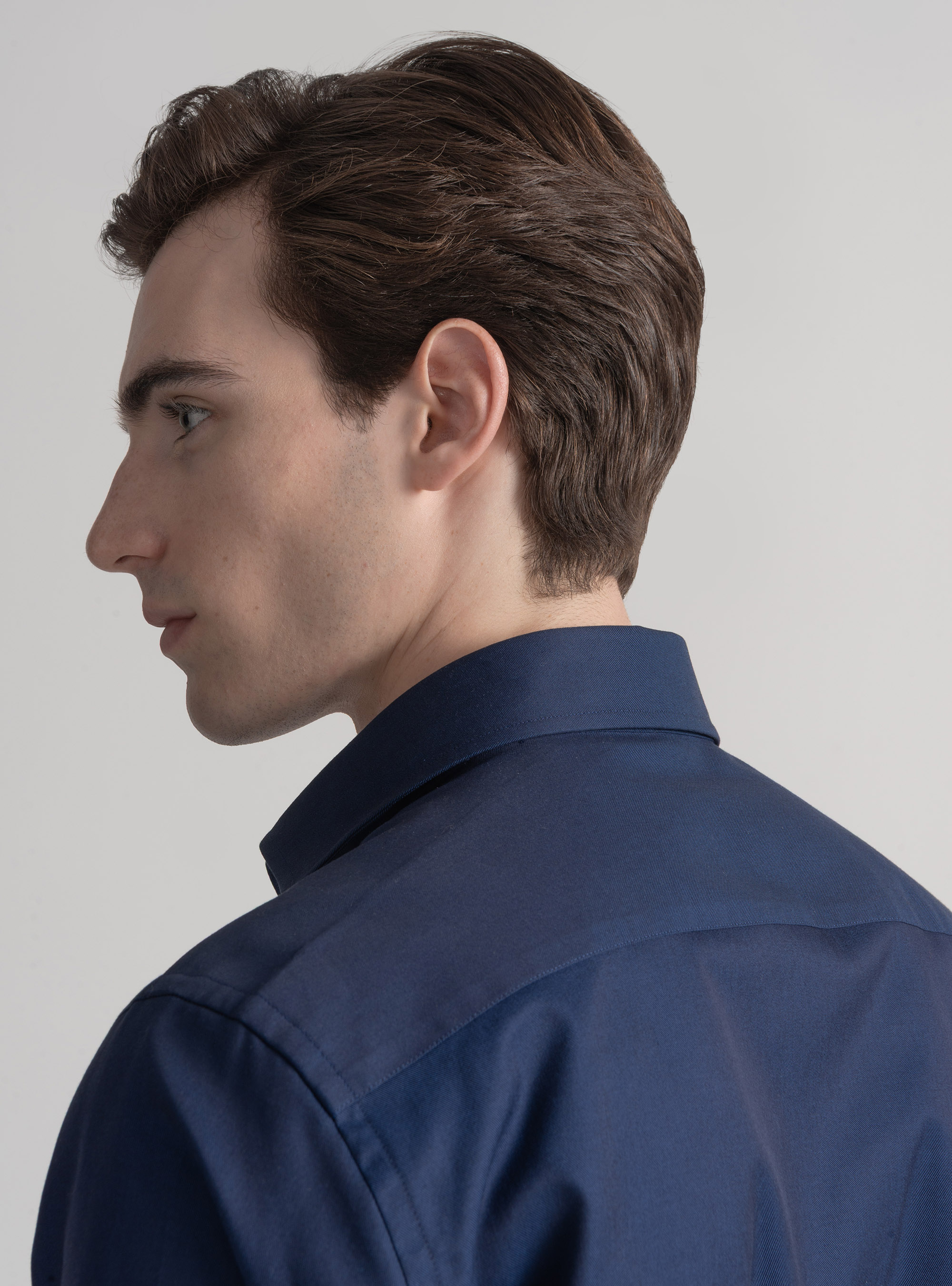 Camicia in twill di cotone, BLU