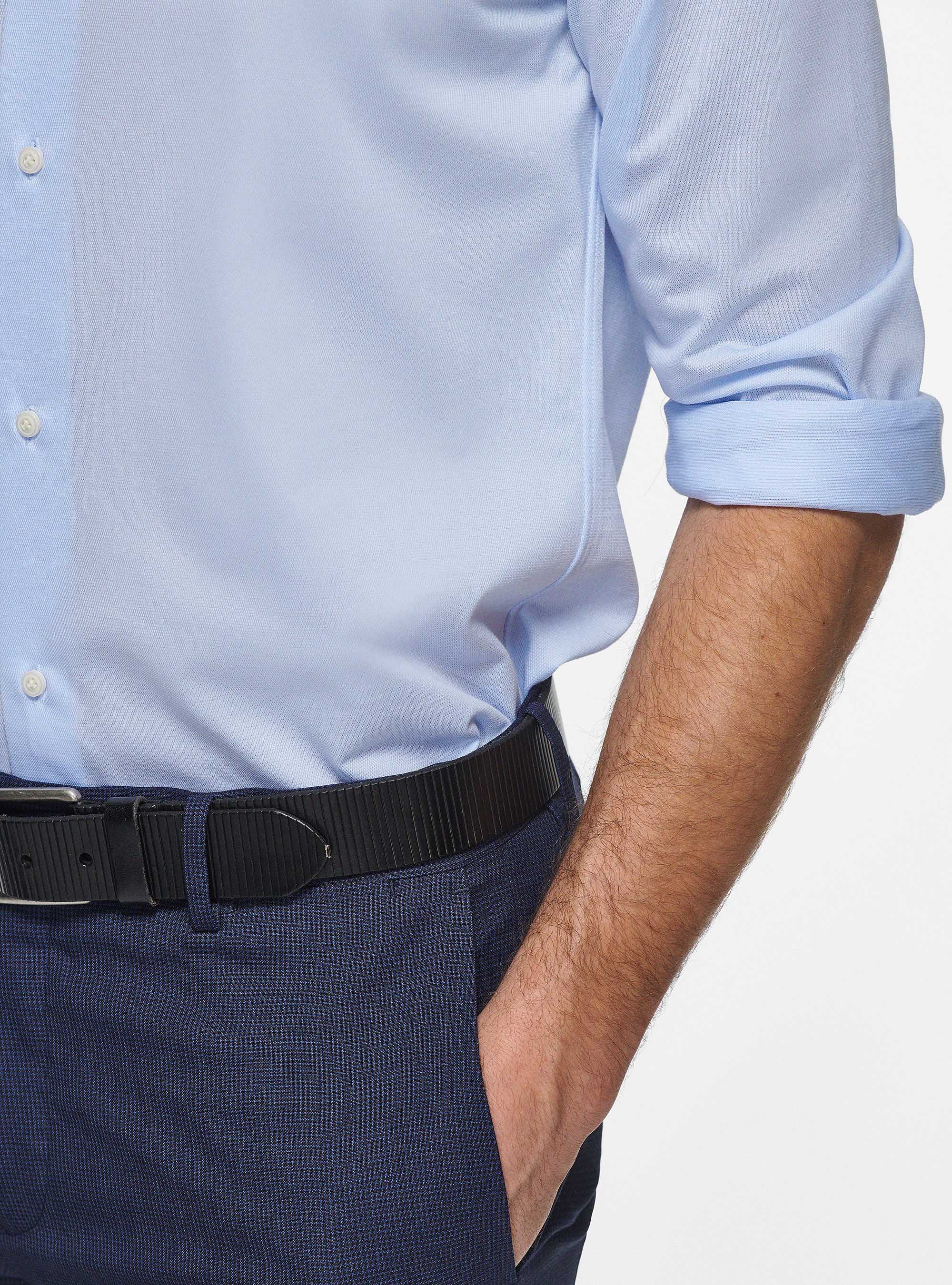 Camicia piquet in tessuto COOLMAX, AZZURRO