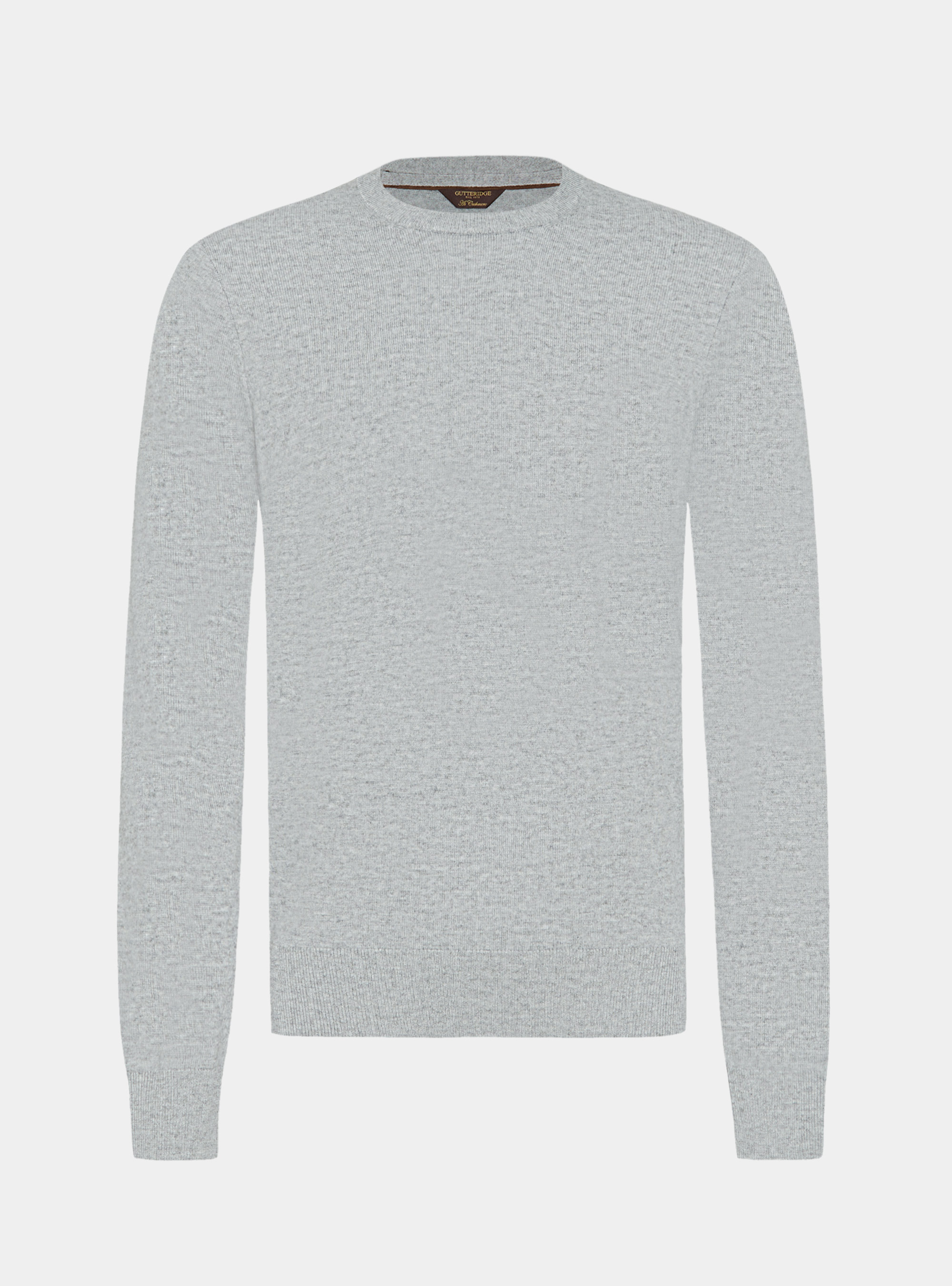 Maglia girocollo in misto lana, GRIGIO MELANGE 0151C