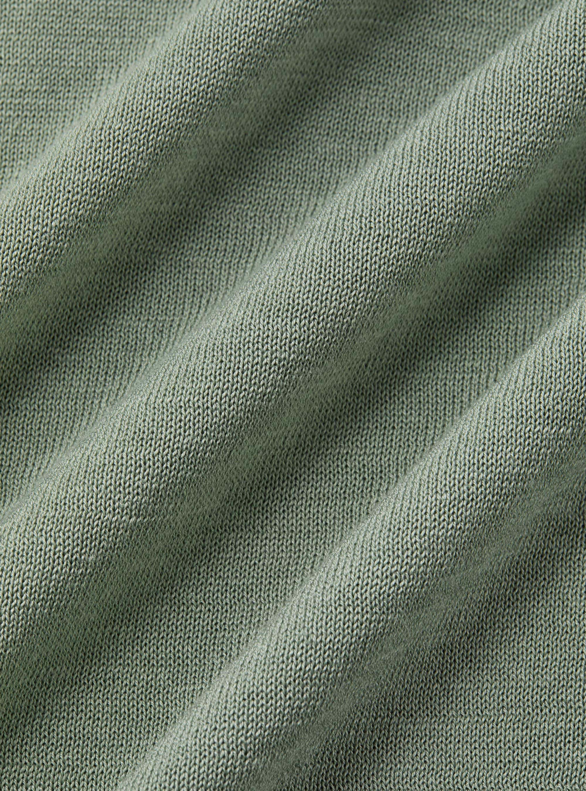 Maglia girocollo in cotone e seta, SALVIA 0602C