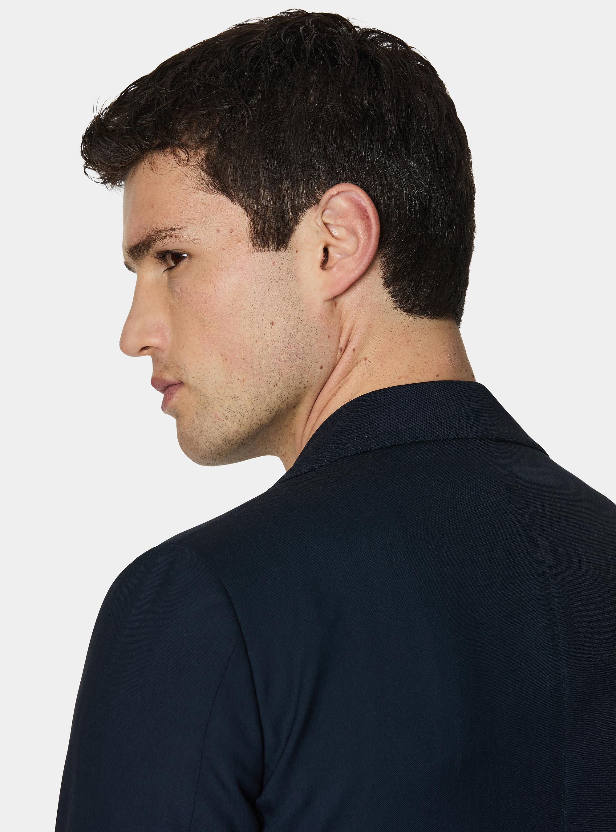 Double-breasted blazer in pure Vitale Barberis Canonico wool, NAVY