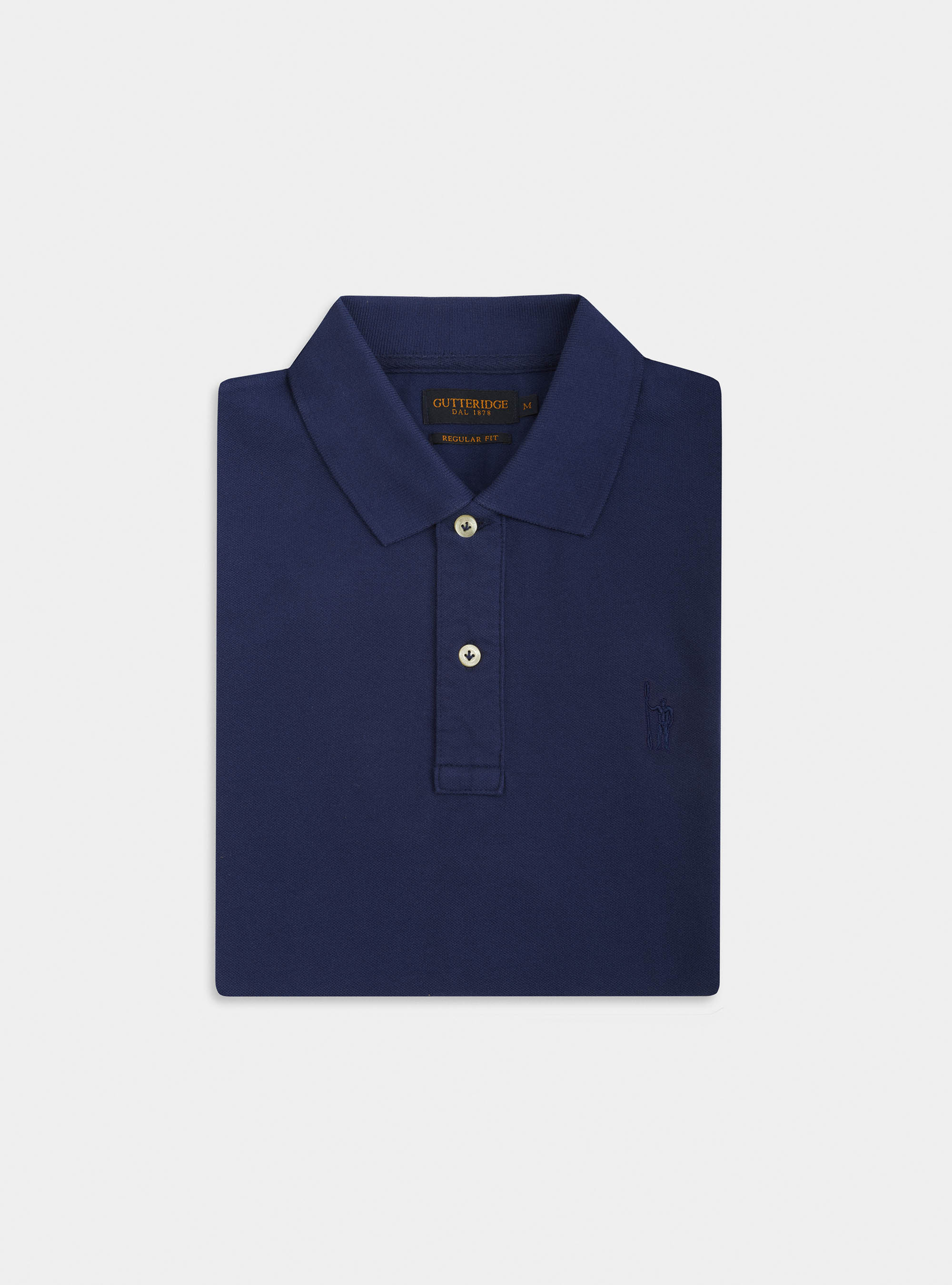 Polo classica con ricamo, BLU