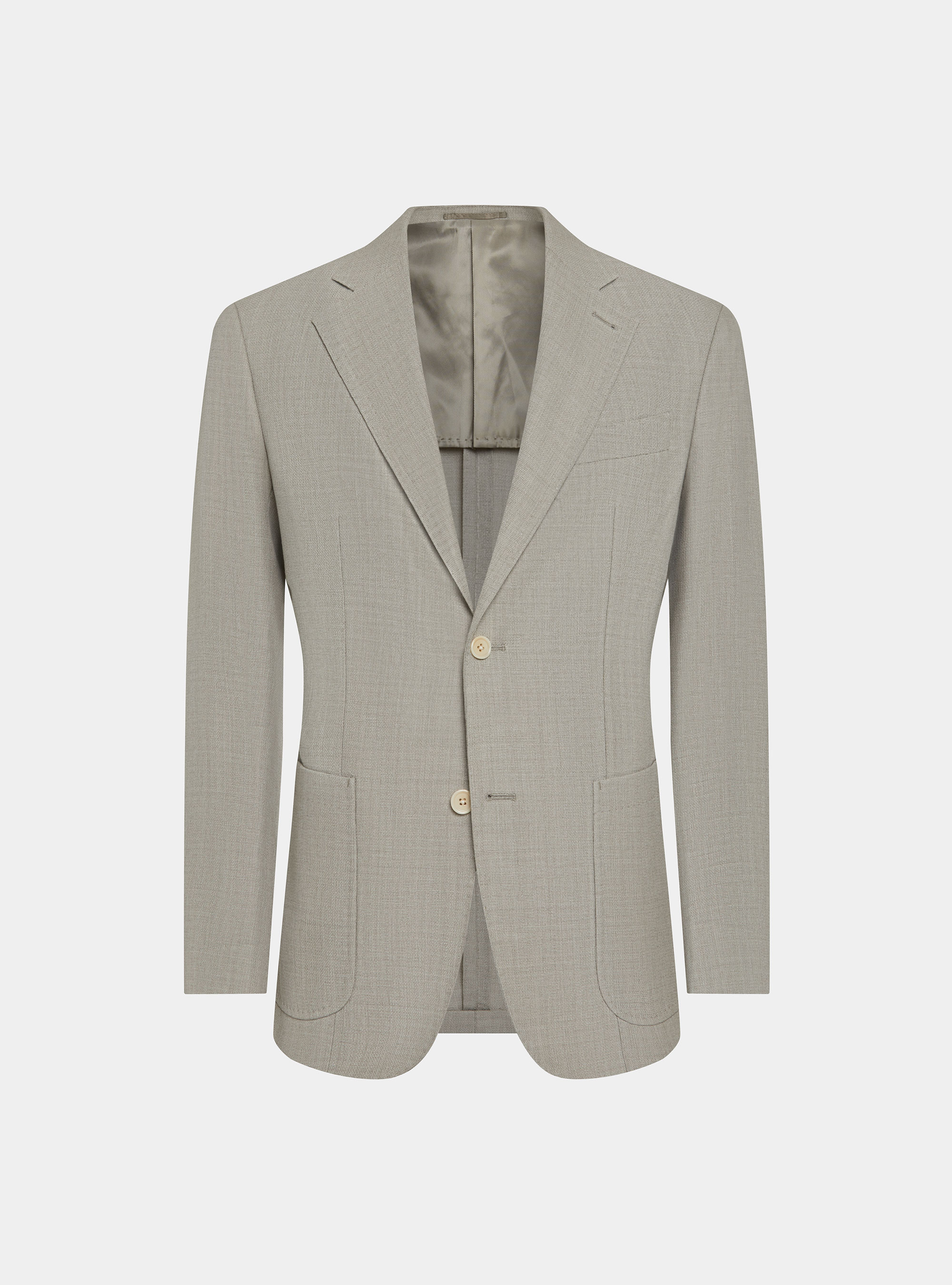 Micro-textured wool blazer, ECRU