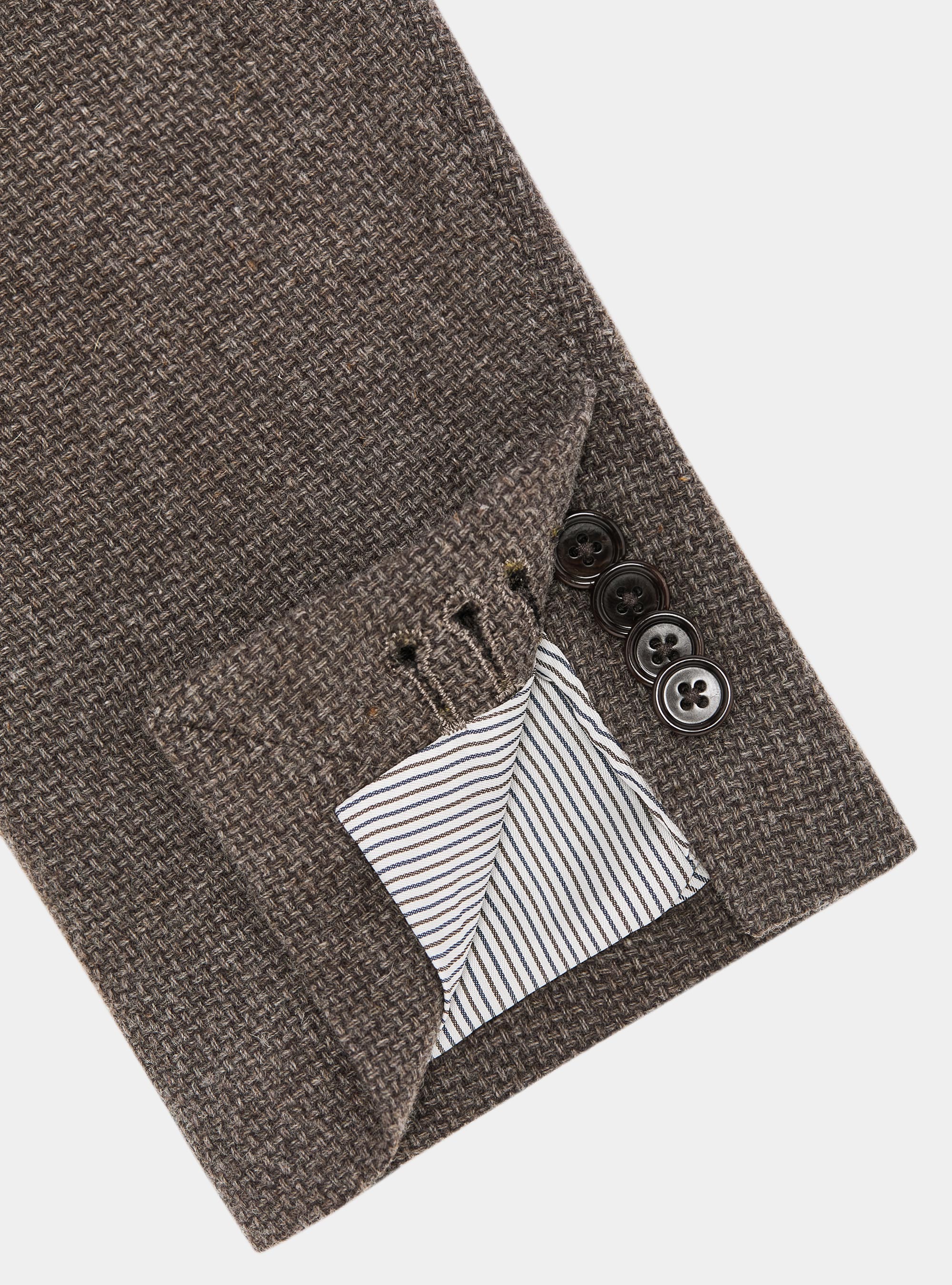 Giacca hopsack in lana cotone e cashmere, FANGO