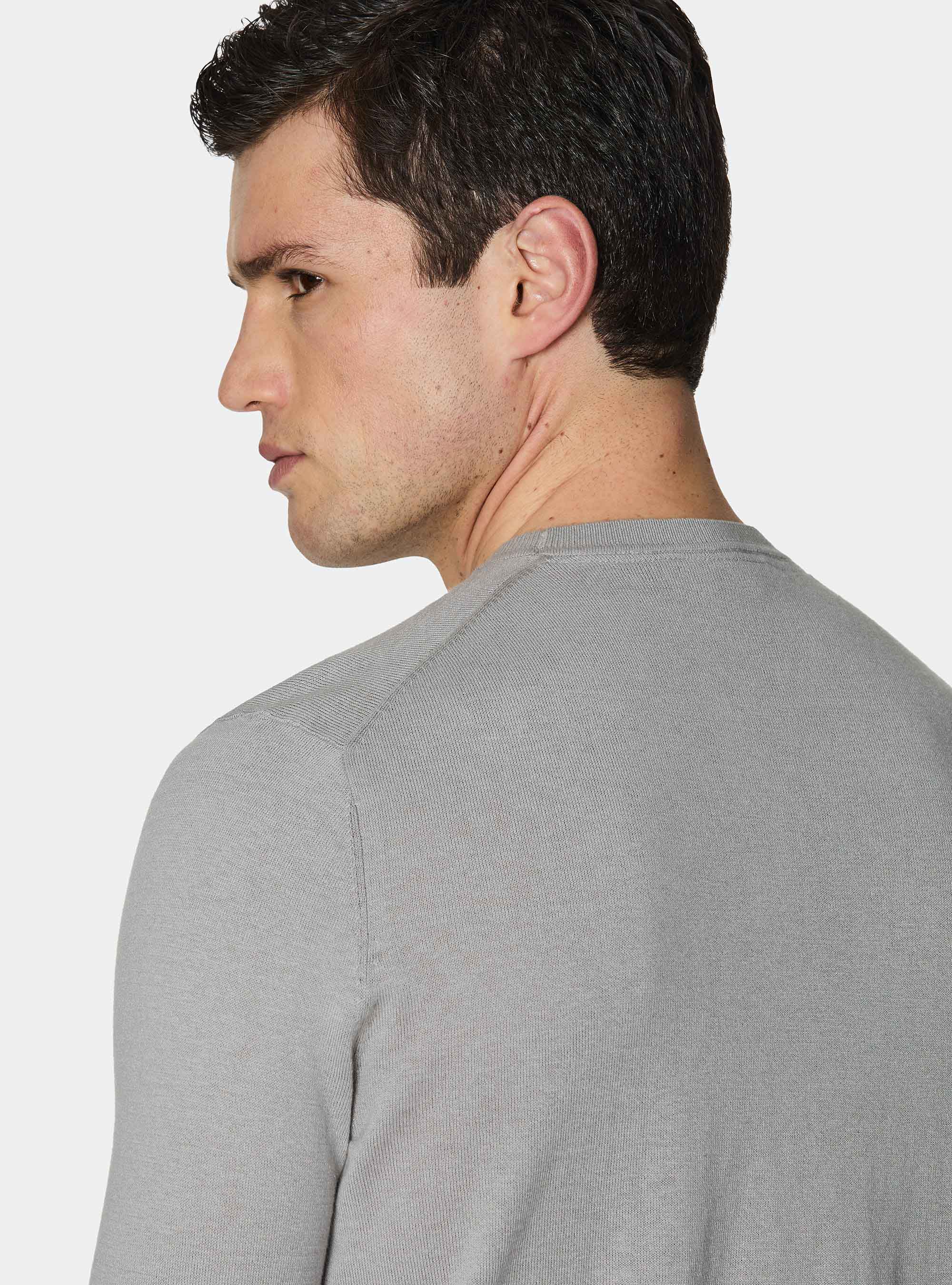 Rundhals-Pullover aus Baumwolle, Seide und Kaschmir, PERLA 0178C