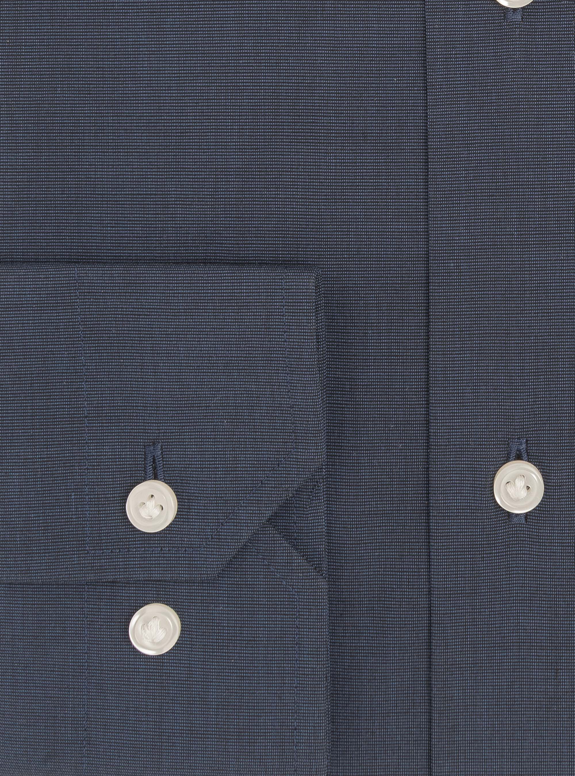 Camicia in cotone fil a fil con collo semi francese, BLU NAVY