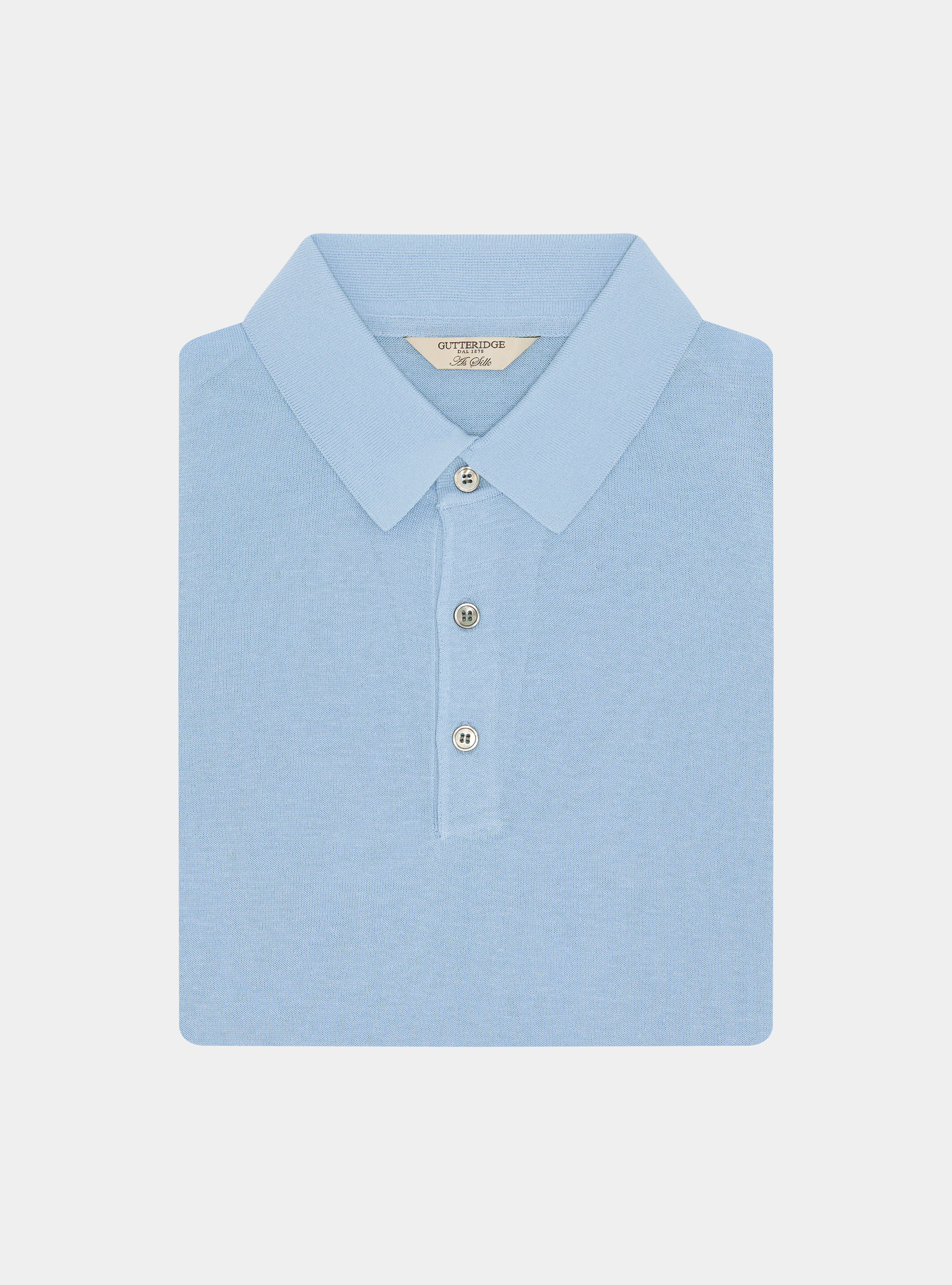 Polo de algod&oacute;n y seda, 0266C AZZURRO